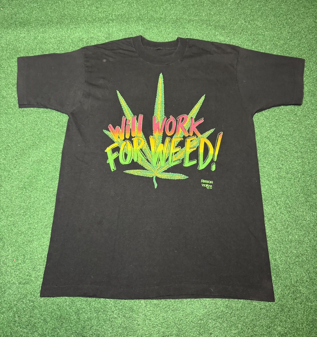 Fashion Victim 90s Fashion Victim Will Work For Weed Stoner RARE T Shirt Size US XL / EU 56 / 4 - 1 Thumbnail