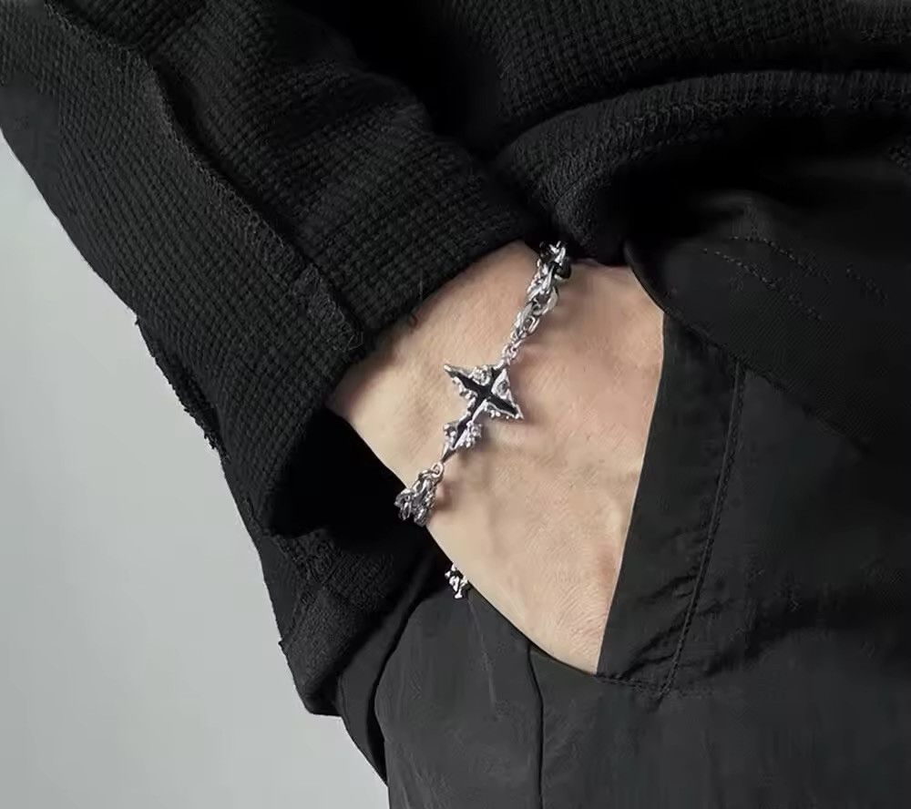 Jewelry Retro Flame Cross Bracelet Size ONE SIZE - 1 Thumbnail