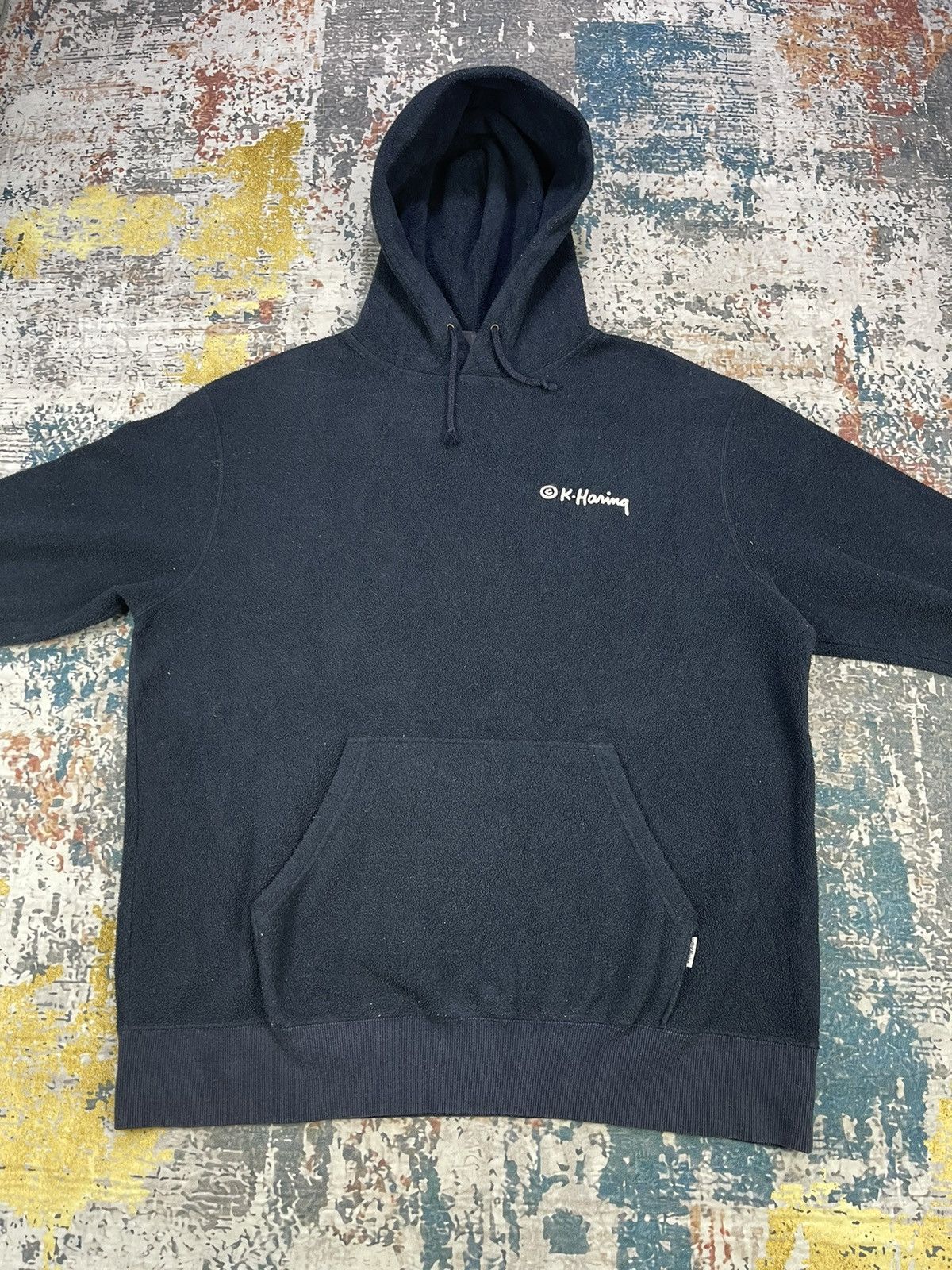 Keith Haring Vintage Keith Haring Back Poem Fleece Hoodies Size US L / EU 52-54 / 3 - 5 Thumbnail