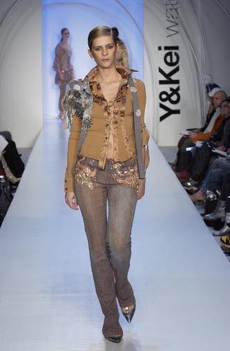 Other f/w 2003 Y Kei Rust Silk Lace Up Runway Blouse Size S / US 4 / IT 40 - 2 Thumbnail