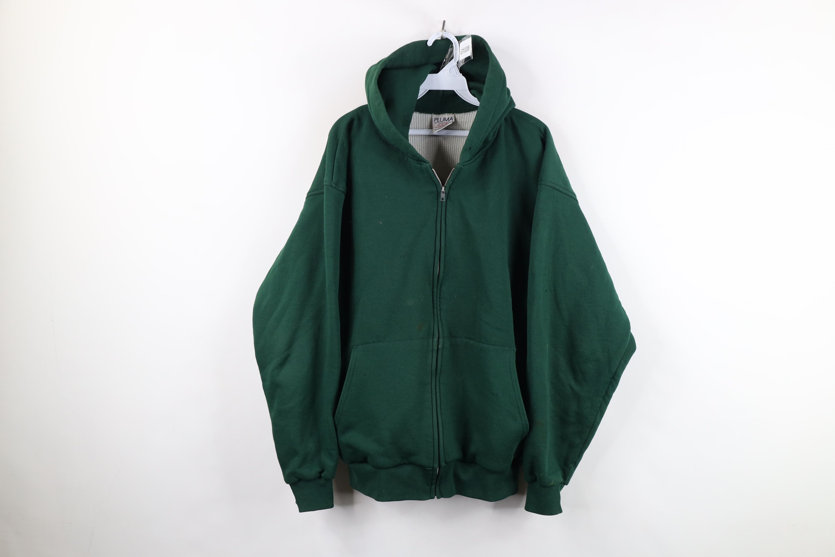 Vintage Vintage 90s Streetwear Thermal Lined Blank Zip Hoodie Size US L / EU 52-54 / 3 - 1 Thumbnail