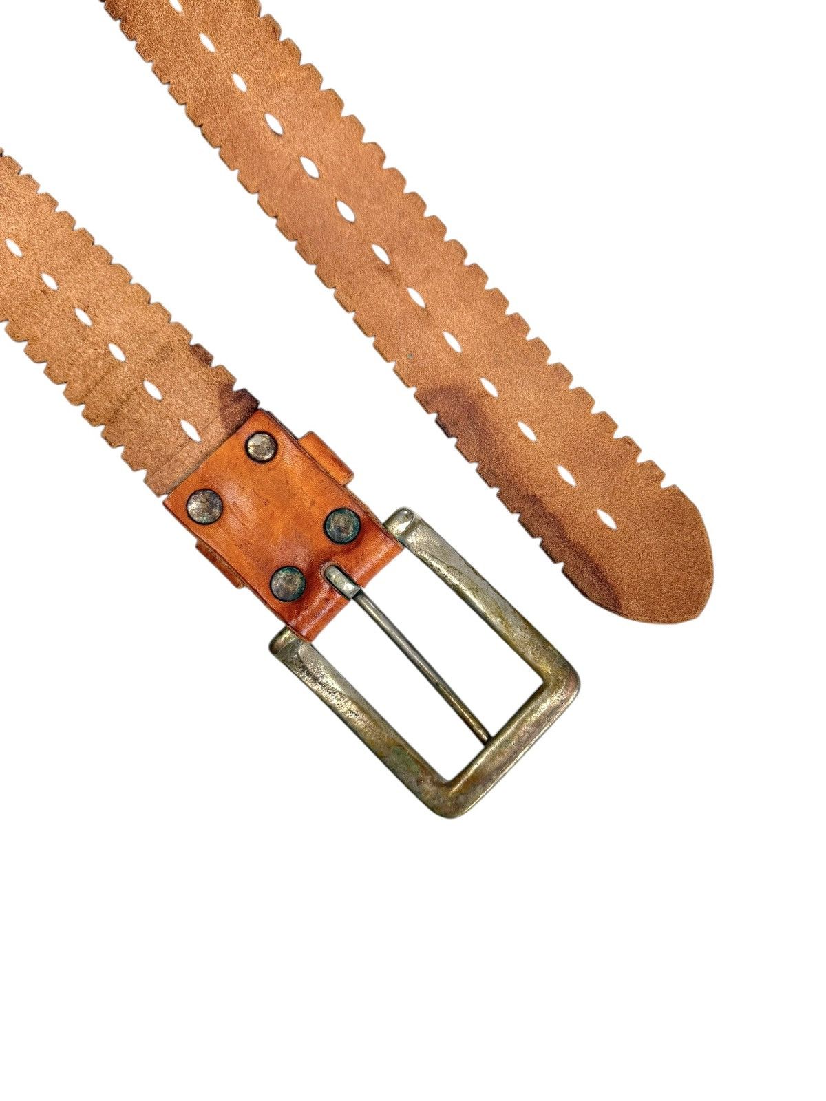 Japanese Brand Vintage Leather belt Avantgarde Kmrii Number Nine style Size ONE SIZE - 6 Thumbnail