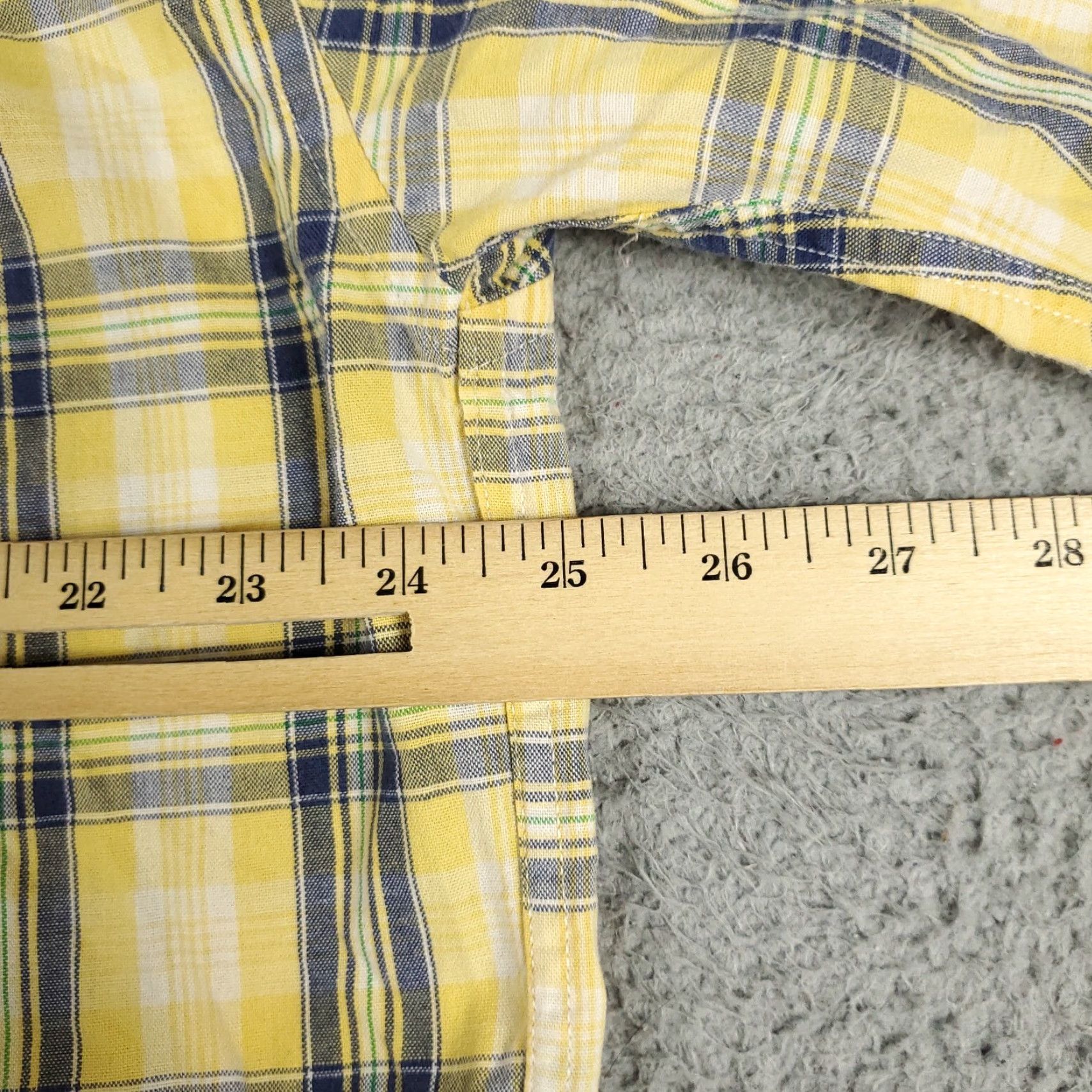 Tommy Hilfiger Tommy Hilfiger Shirt Mens Large Yellow Plaid Casual Button-Up Short Sleeve Size US L / EU 52-54 / 3 - 6 Thumbnail