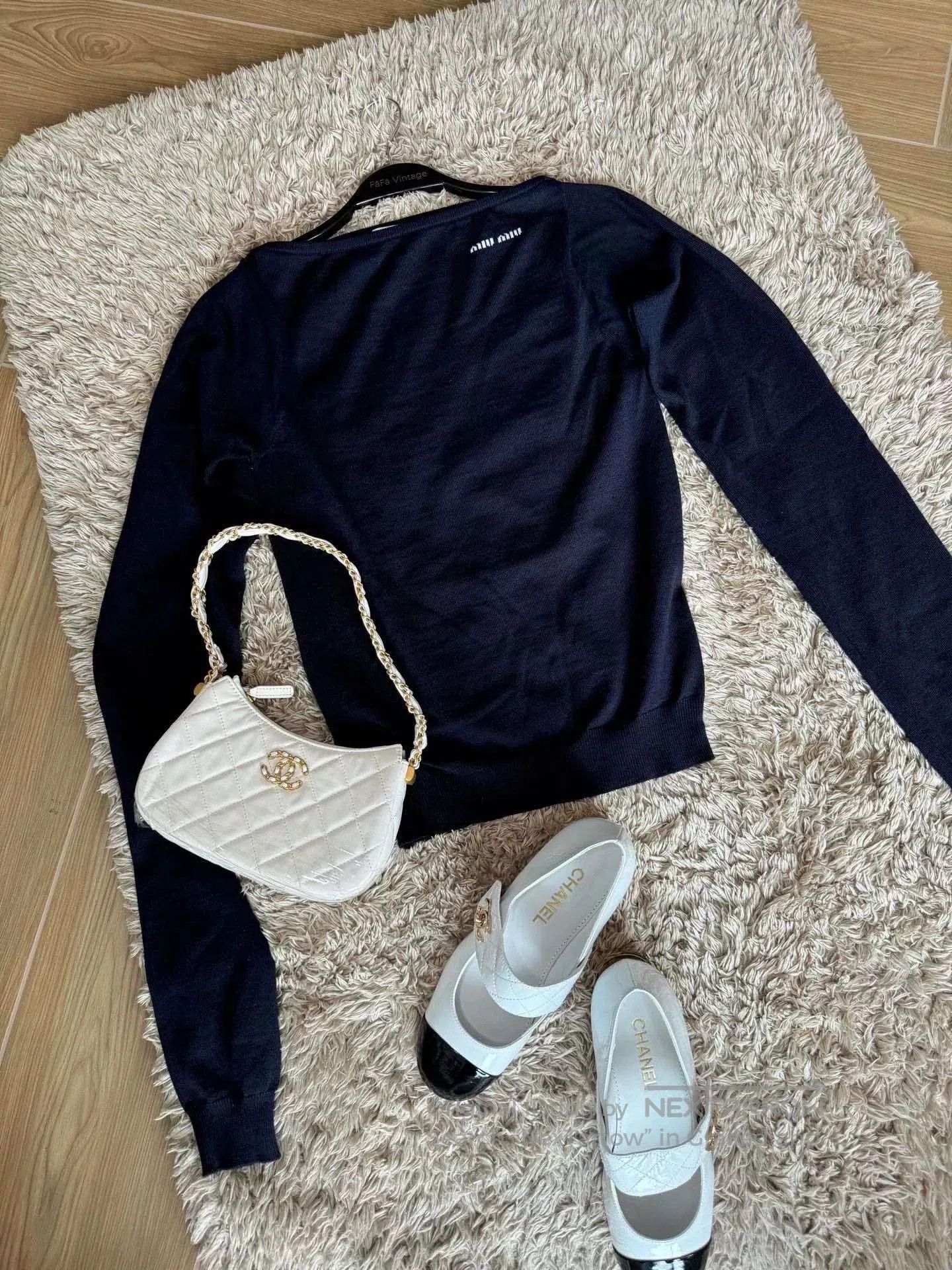 Miu Miu Miu Miu Off-Shoulder Reversible Blue Sweater. Size S / US 4 / IT 40 - 1 Thumbnail