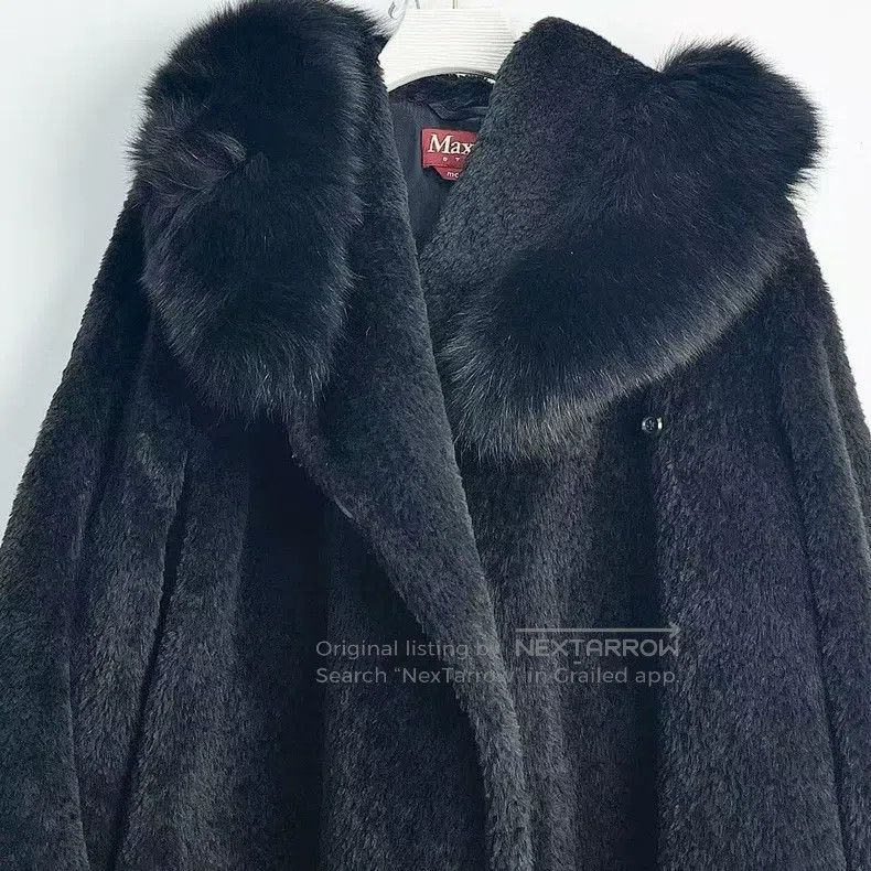 Max Mara Max Mara Black Hooded Fleece Coat Size S / US 4 / IT 40 - 2 Thumbnail