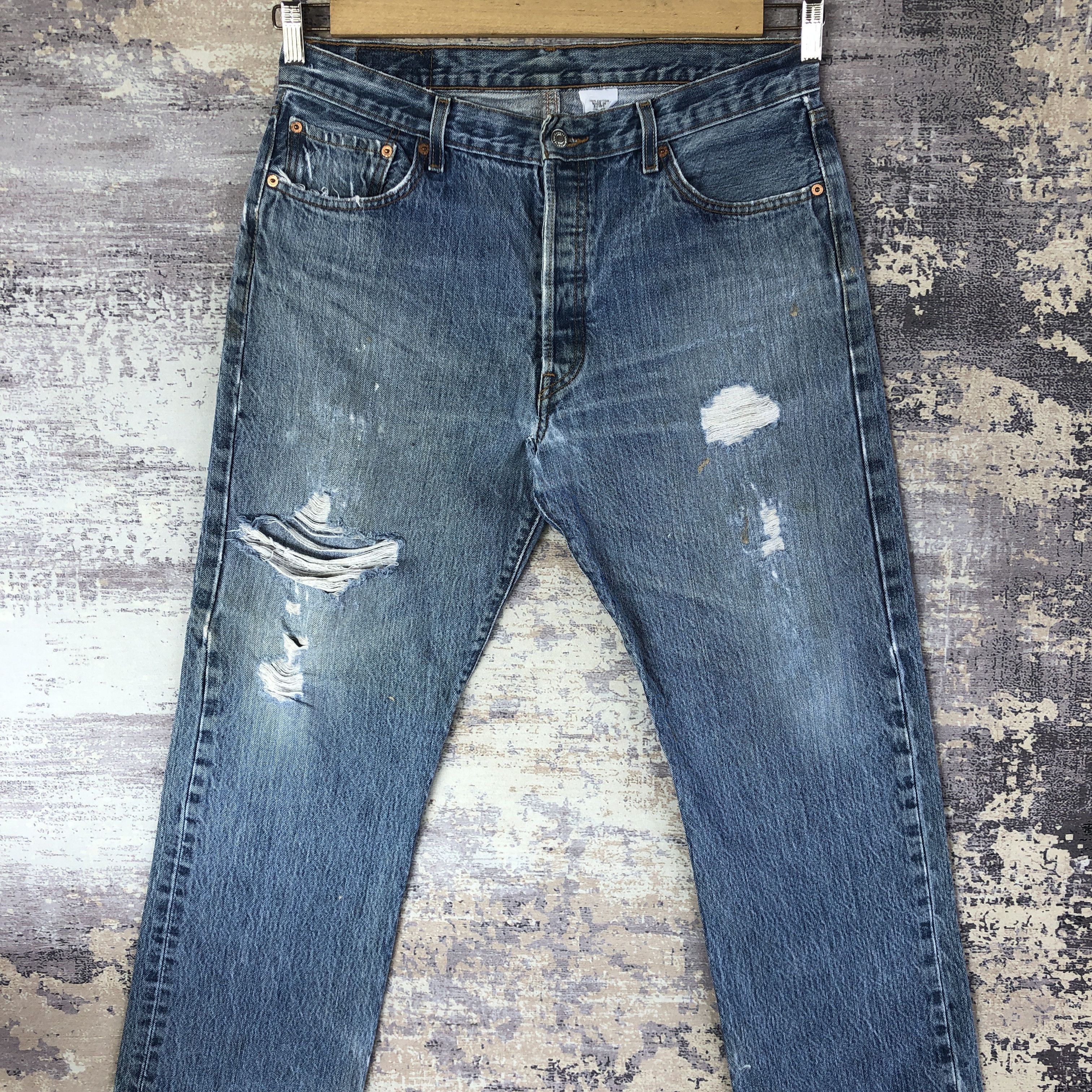 Levi's Vintage 90s Distressed Levis 501 Jeans Levi's Faded Denim Size US 32 / EU 48 - 3 Thumbnail