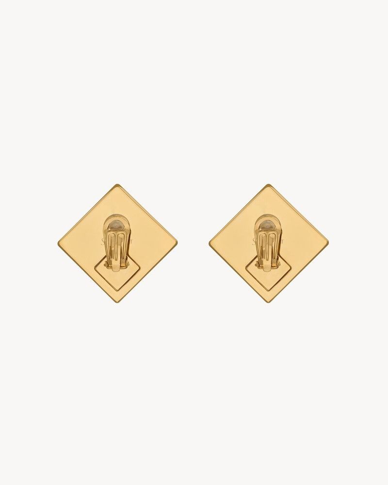 Saint Laurent Paris o1bcso1str0226 Size: OS/Pyramid Earring in Beige Size ONE SIZE - 3 Thumbnail
