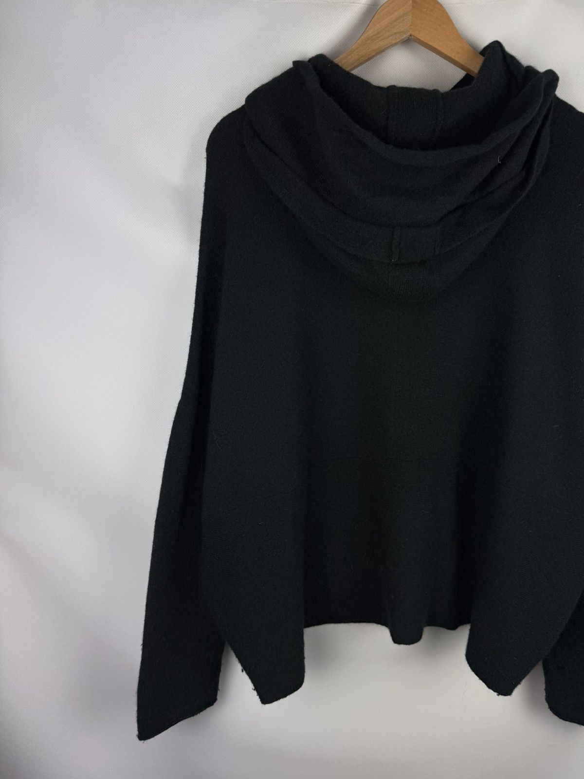 Rundholz Avant-Garde Lagenlook Oversized Wool Hooded Sweater Pullover Size S / US 4 / IT 40 - 15 Thumbnail