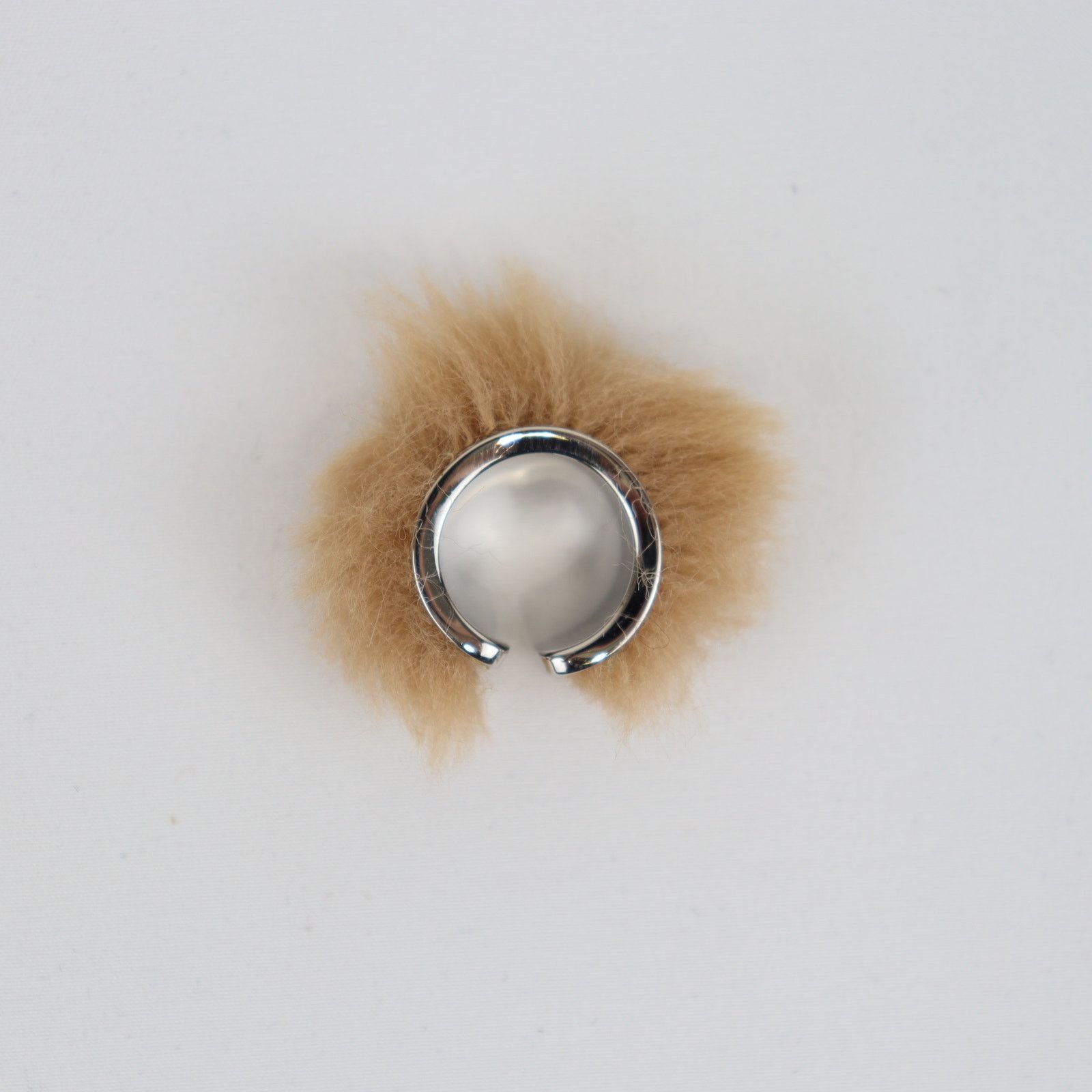 Maison Margiela o1rshd1 Size: 2 / MM6 Brass Ring with Faux Fur Silver/Brown Size ONE SIZE - 3 Thumbnail