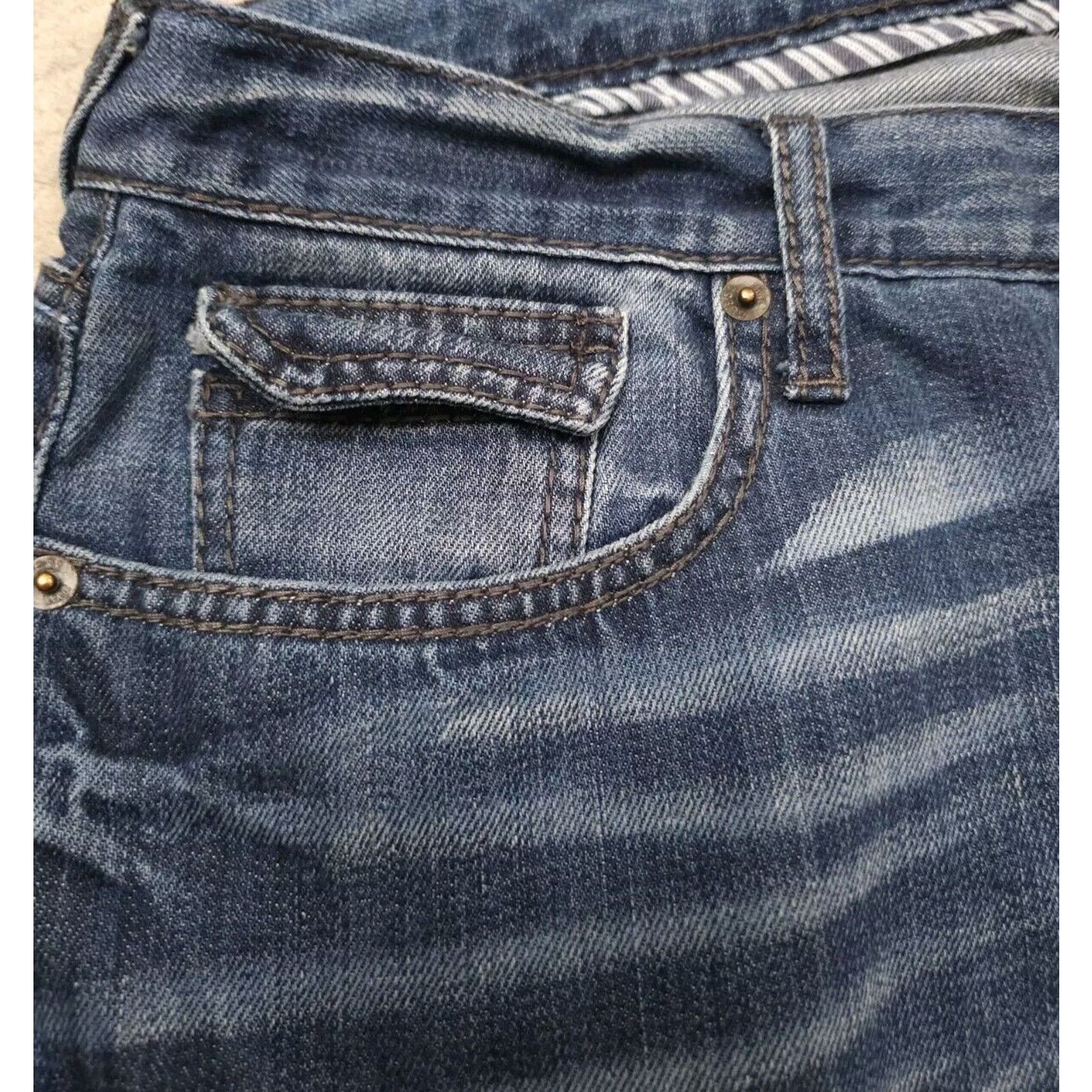 Guess Guess Falcon Slim Boot Jeans Mens Blue Distressed 33x27 Size US 33 - 5 Thumbnail