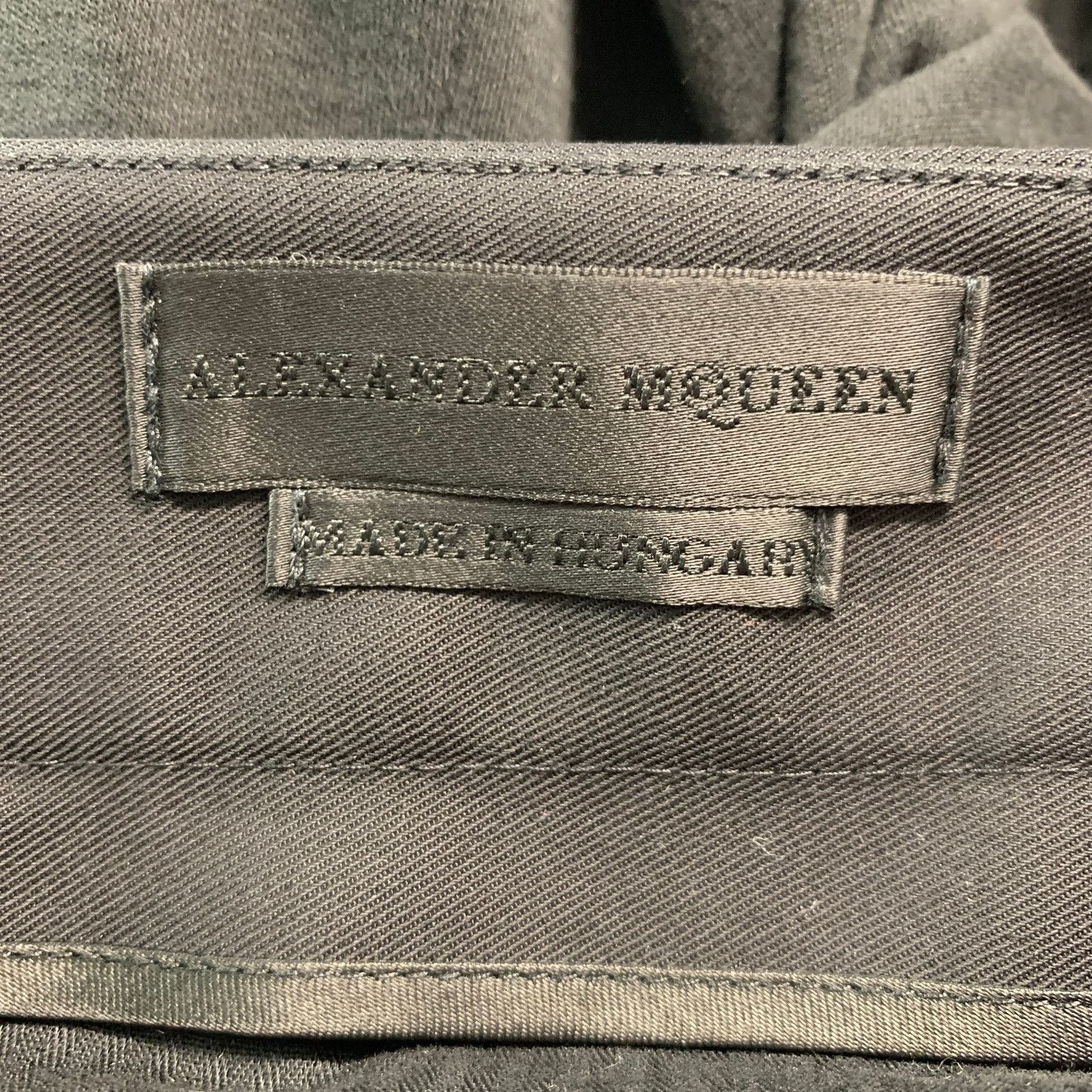 Alexander McQueen ALEXANDER MCQUEEN Black Cotton Cashmere Zip Fly Dress Pants Size US 32 / EU 48 - 6 Thumbnail