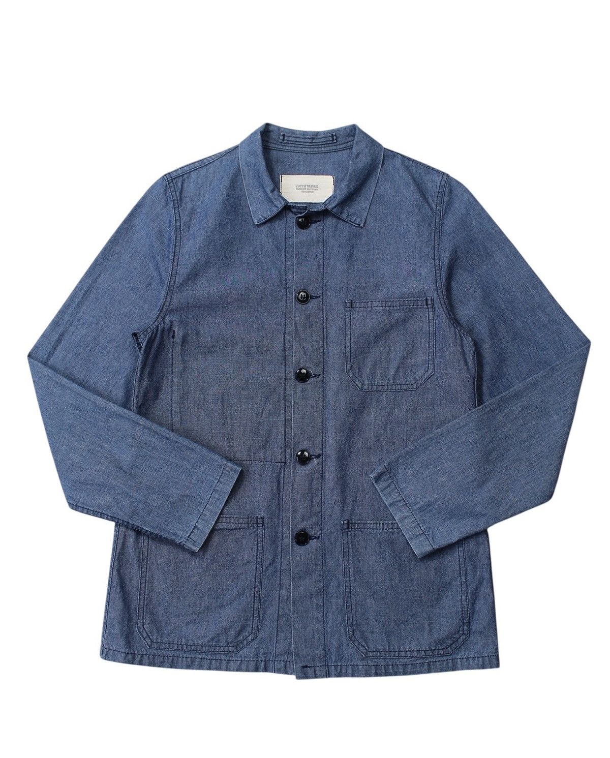 Issey Miyake SS2011 ZUCCA TRAVAIL INDIGO CHAMBRAY CHORE JACKET Size US S / EU 44-46 / 1 - 1 Thumbnail