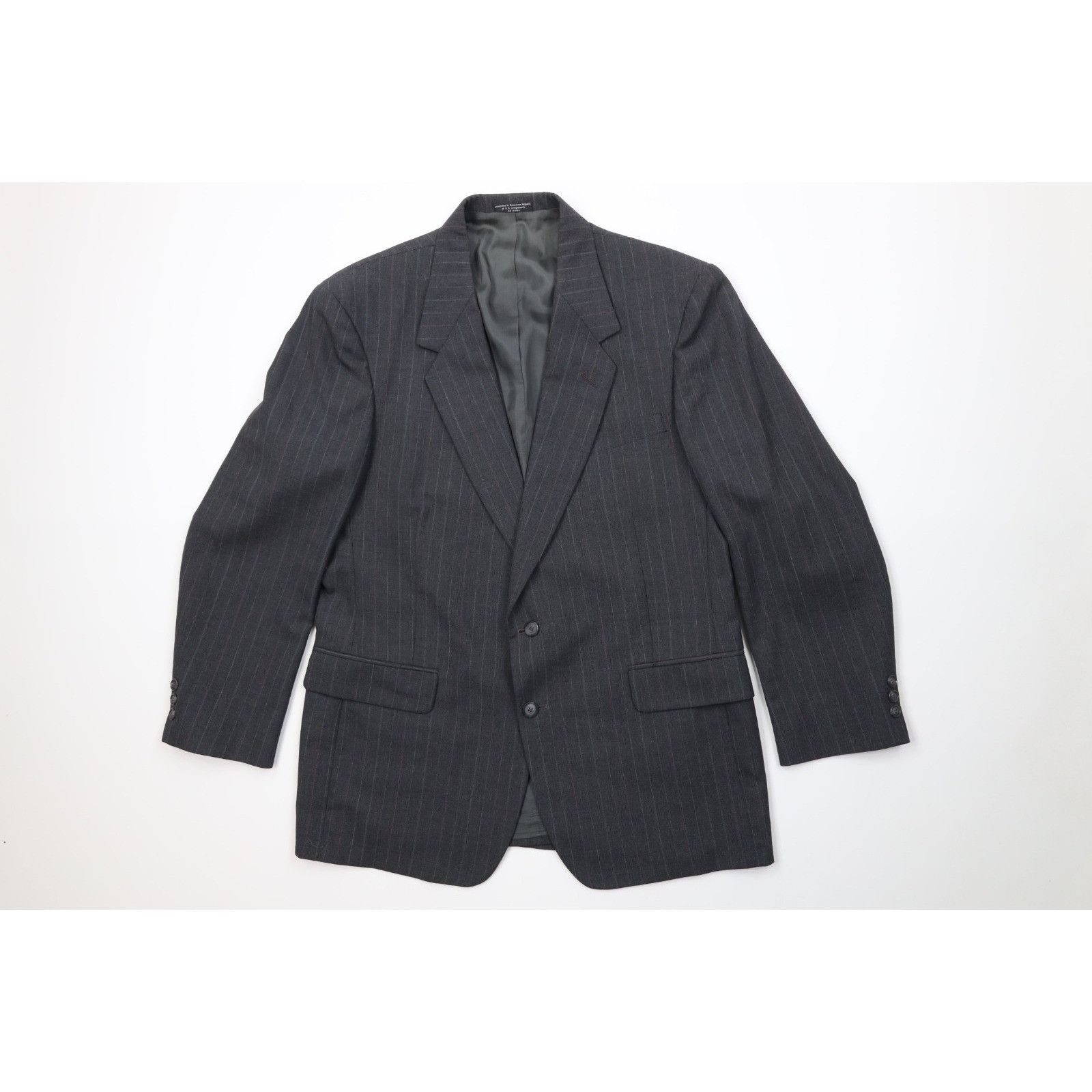 Vintage Vintage 70s Streetwear 2 Piece Worsted Wool Pinstriped Suit Size 42R - 2 Thumbnail
