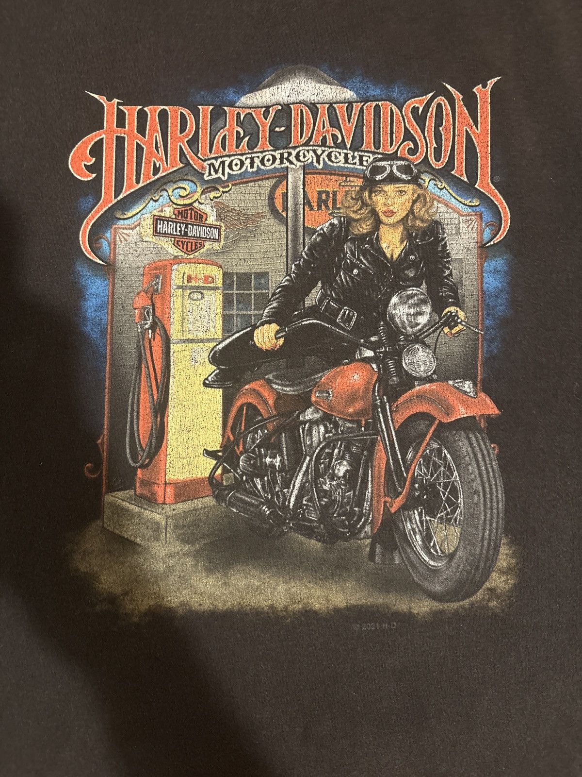Harley Davidson Harley Davidson Girl Biker Tee Size US L / EU 52-54 / 3 - 6 Thumbnail