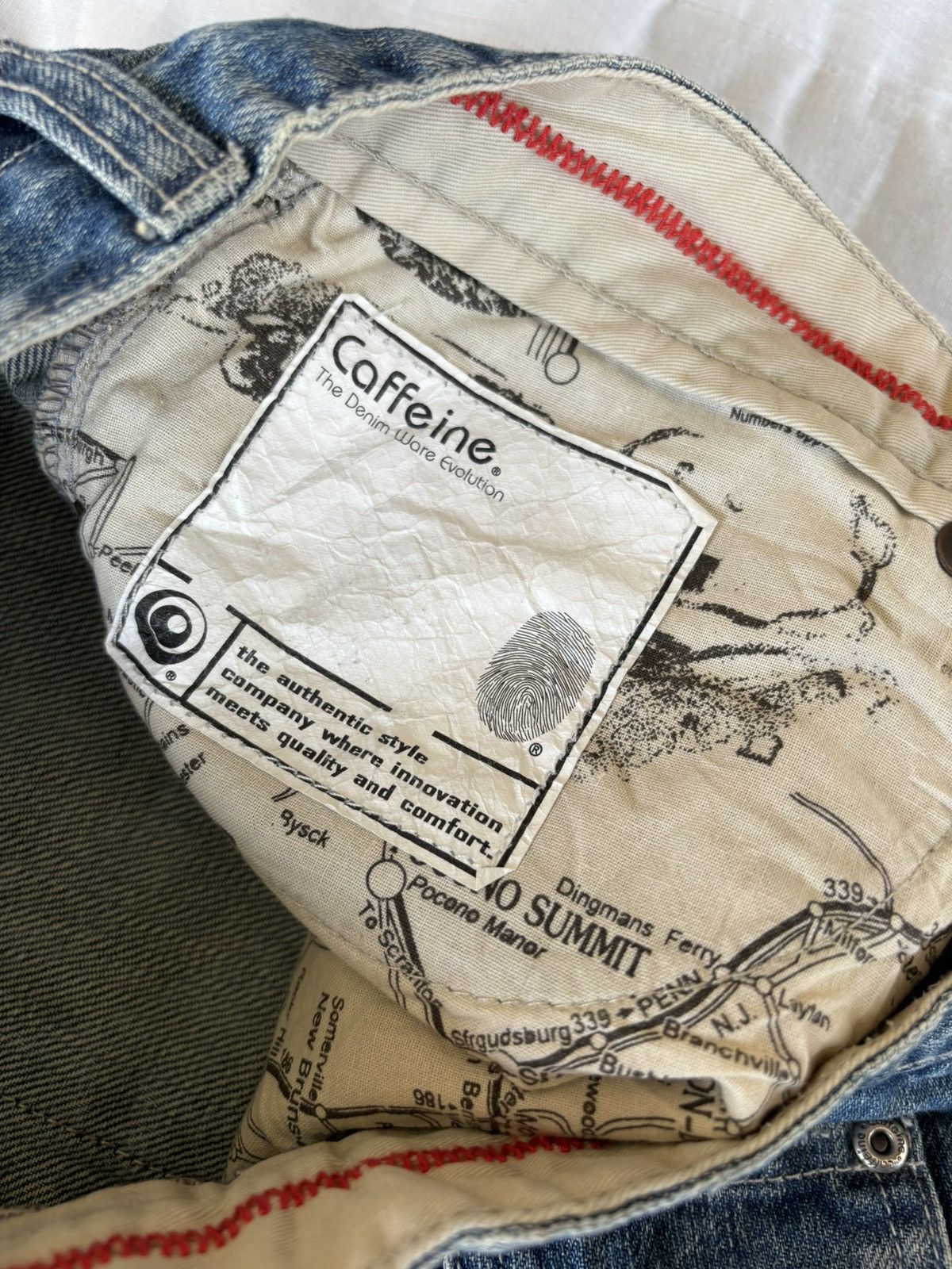JNCO VINTAGE CAFFEINE DENIM WIDE BAGGY JEANS DISTRESS Size US 30 / EU 46 - 7 Thumbnail
