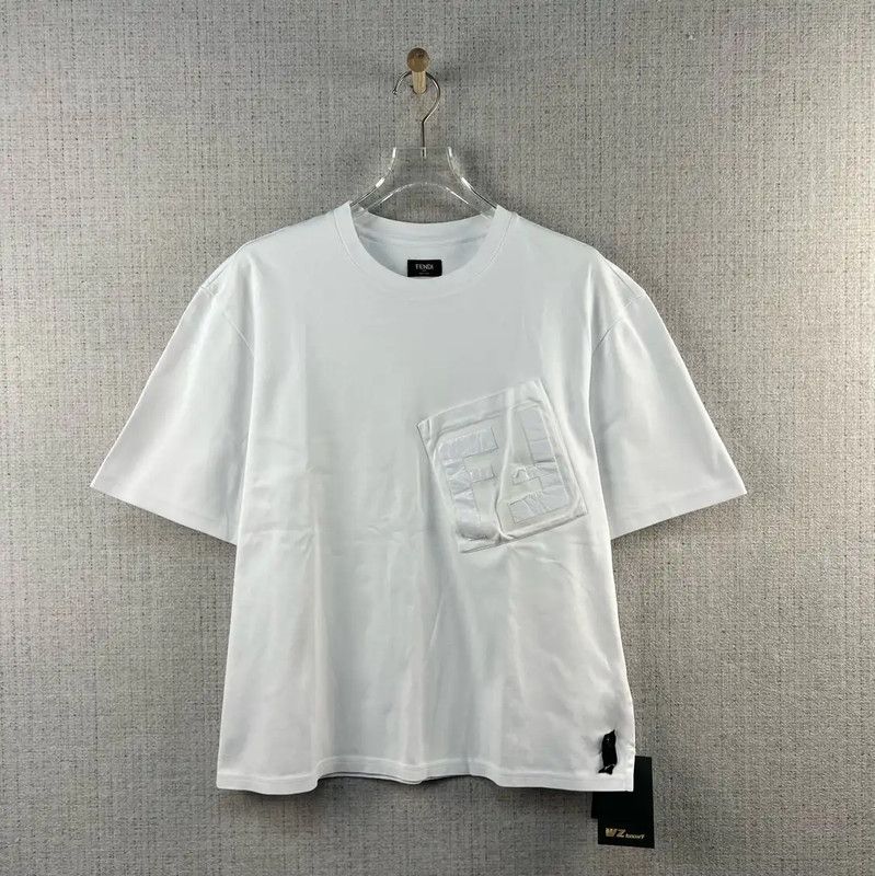 Fendi Fendi Summer White Cotton Printed T-shirt 0089 Size US M / EU 48-50 / 2 - 1 Thumbnail