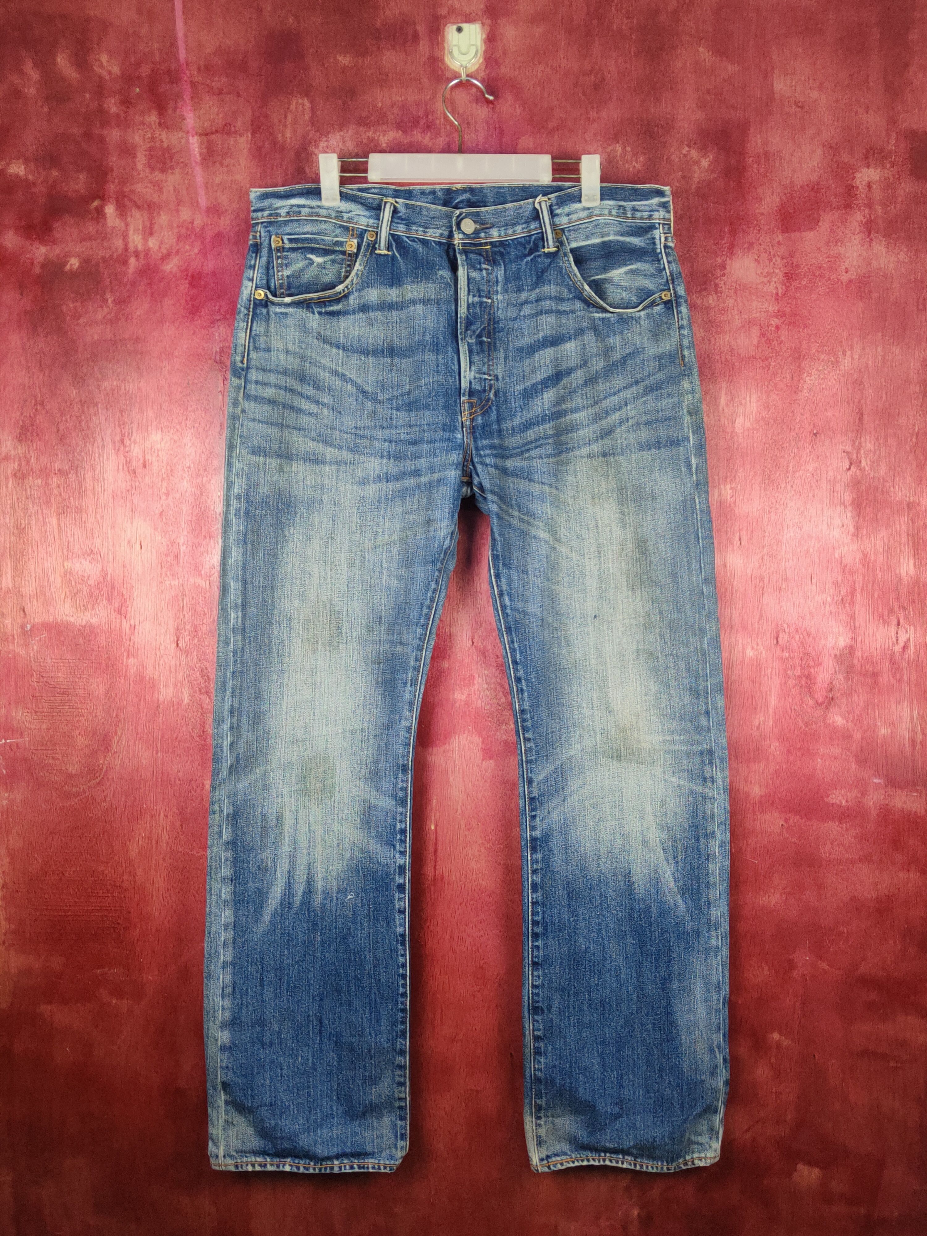 Image of Distressed Denim x Levis Levi's Blue Distressed Ripped Jeans S1881 in Blue Denim, Men's (Size 36)