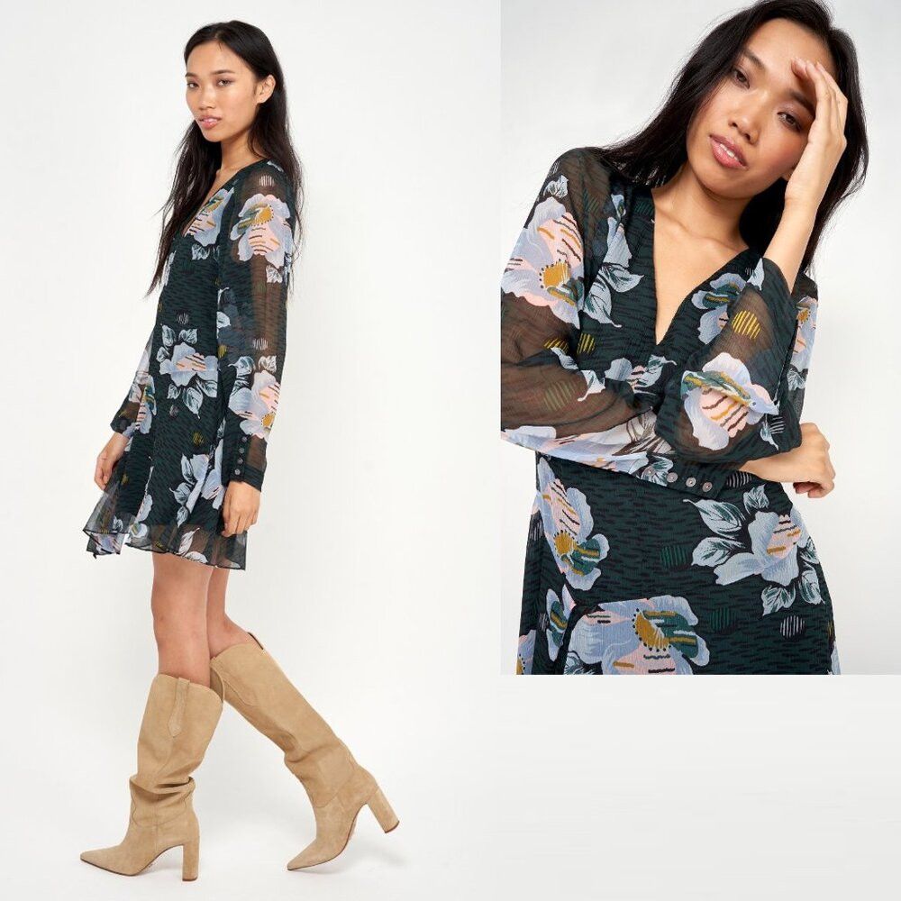 Joie NWT New $428 Joie Odilia Mini Silk Long Sleeve Dress Size 8 Size M / US 6-8 / IT 42-44 - 2 Thumbnail