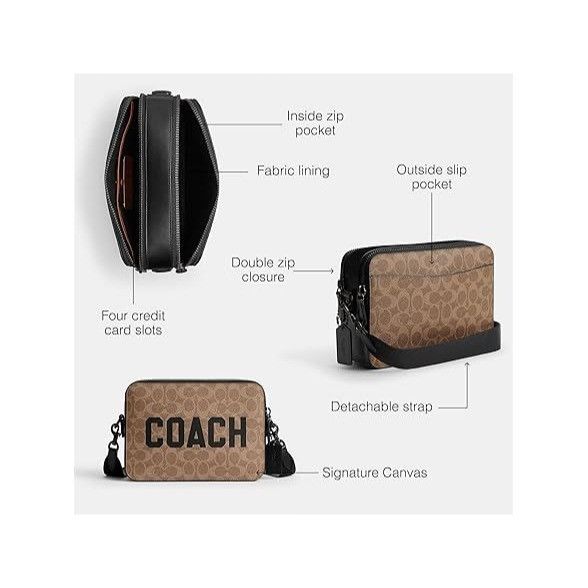 Coach New With Tags Coach Men's Charter Crossbody 24, One Size Size ONE SIZE - 4 Thumbnail