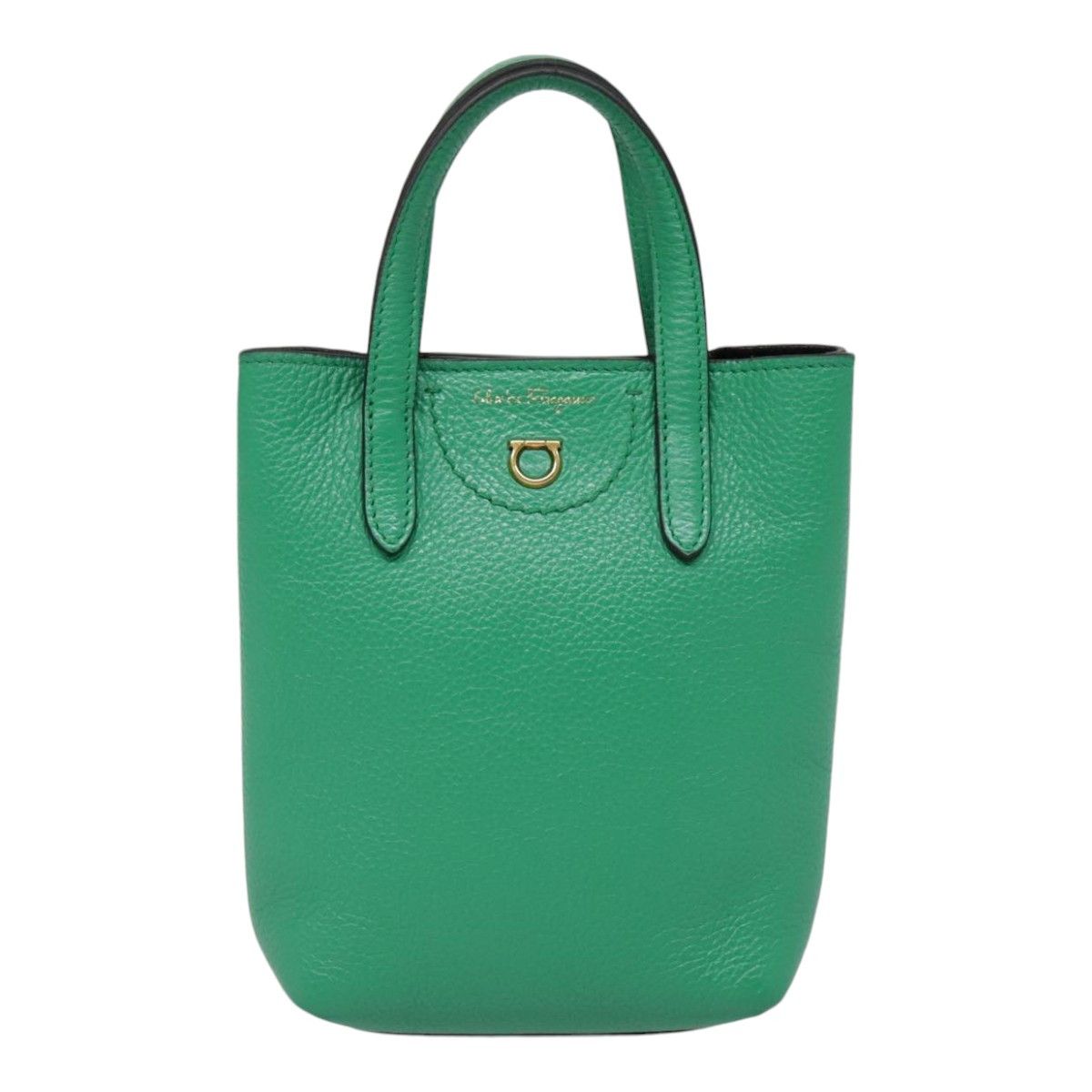 Salvatore Ferragamo Gancini Green Leather Handbag (Pre-Owned) Size ONE SIZE - 1 Thumbnail