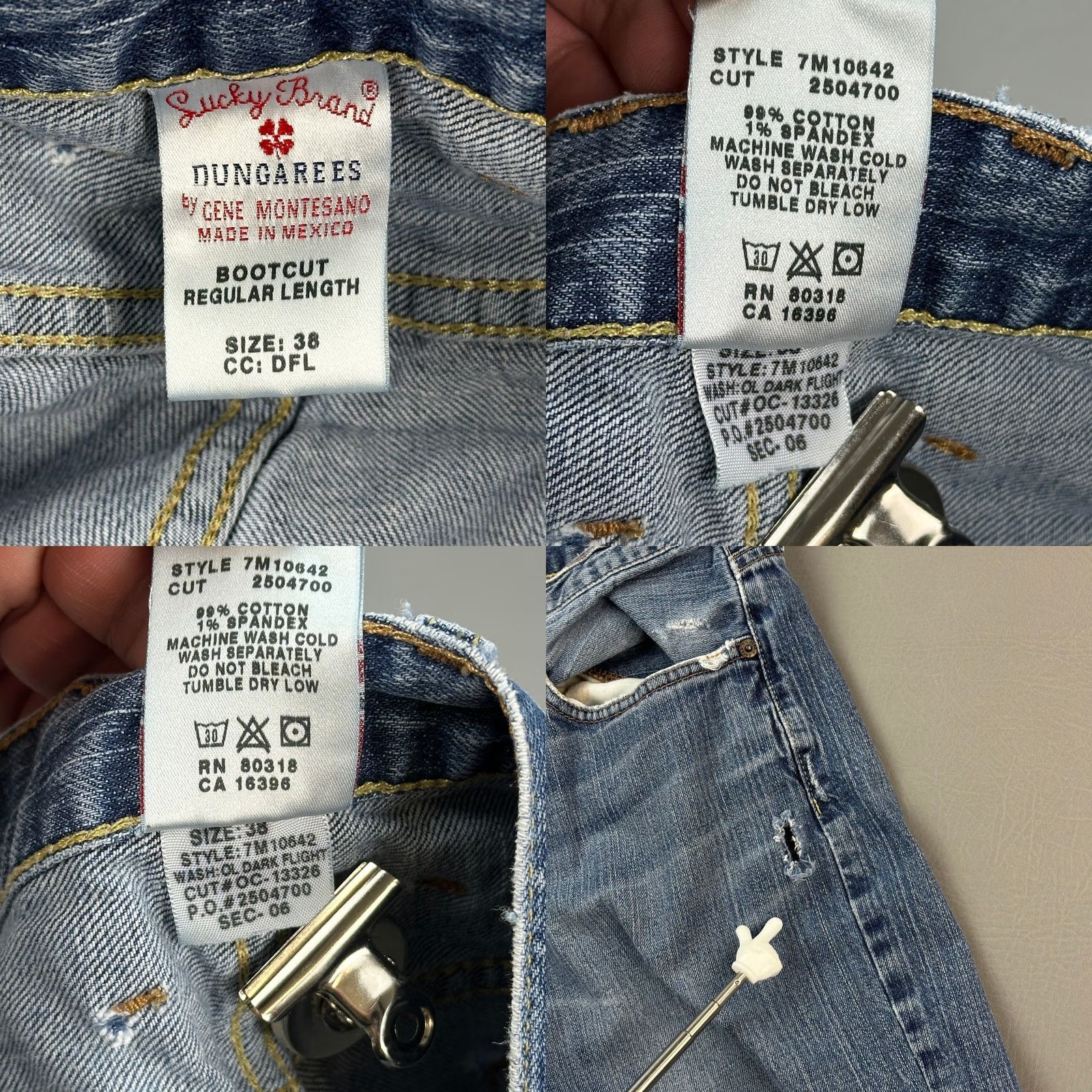 Lucky Brand Vintage Lucky Brand Dungaree Jeans Mens 38x32 Medium Wash Regular Bootcut Y2K Mens Jeans Blue 90s Cowboy Hipster Retro USA Size US 38 / EU 54 - 8 Thumbnail