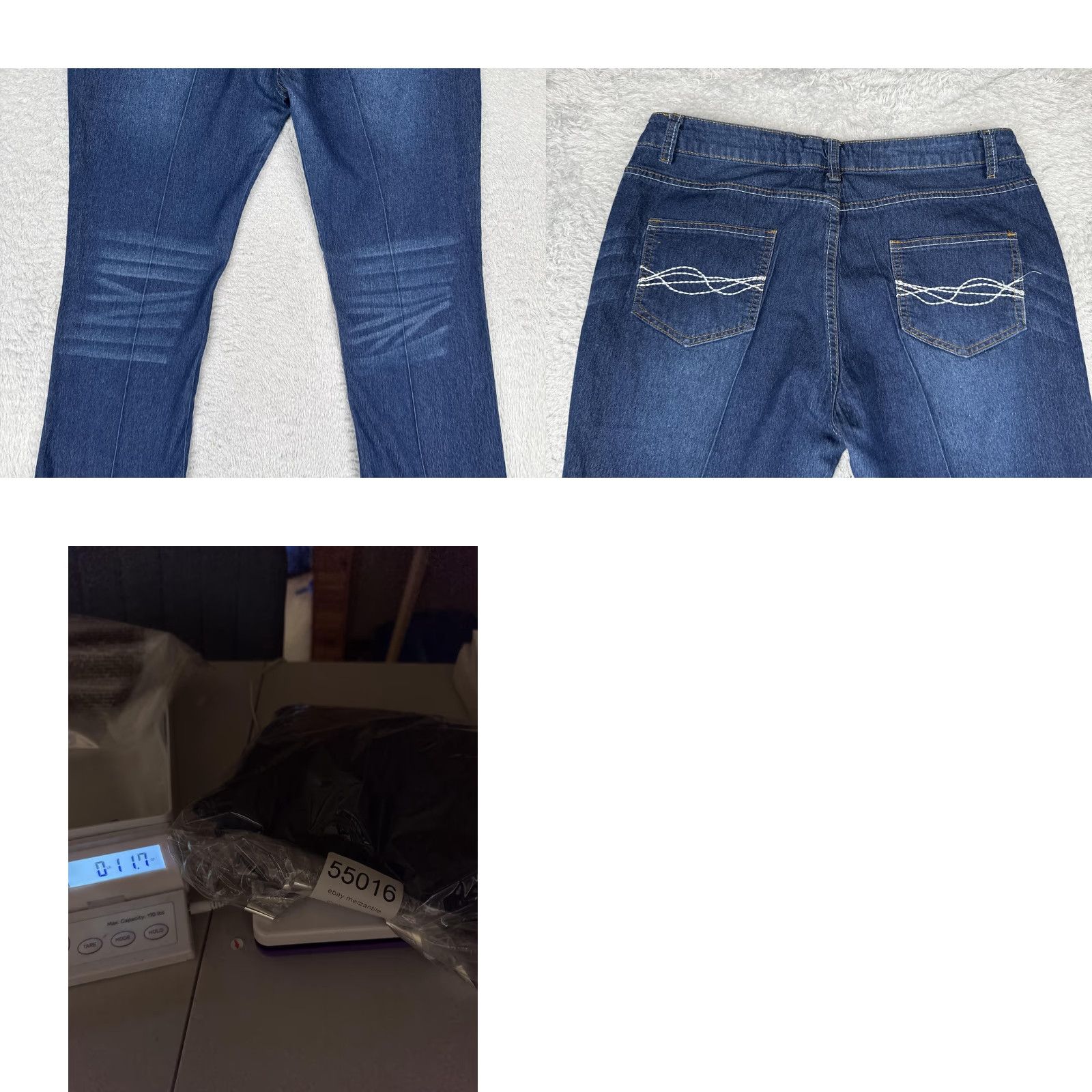 Denime Bootcut Jeans Womens L Blue Wash Mid Rise Stretch Denim Embroidered 30x29 90s Size 36" / US 14 / IT 50 - 10 Thumbnail