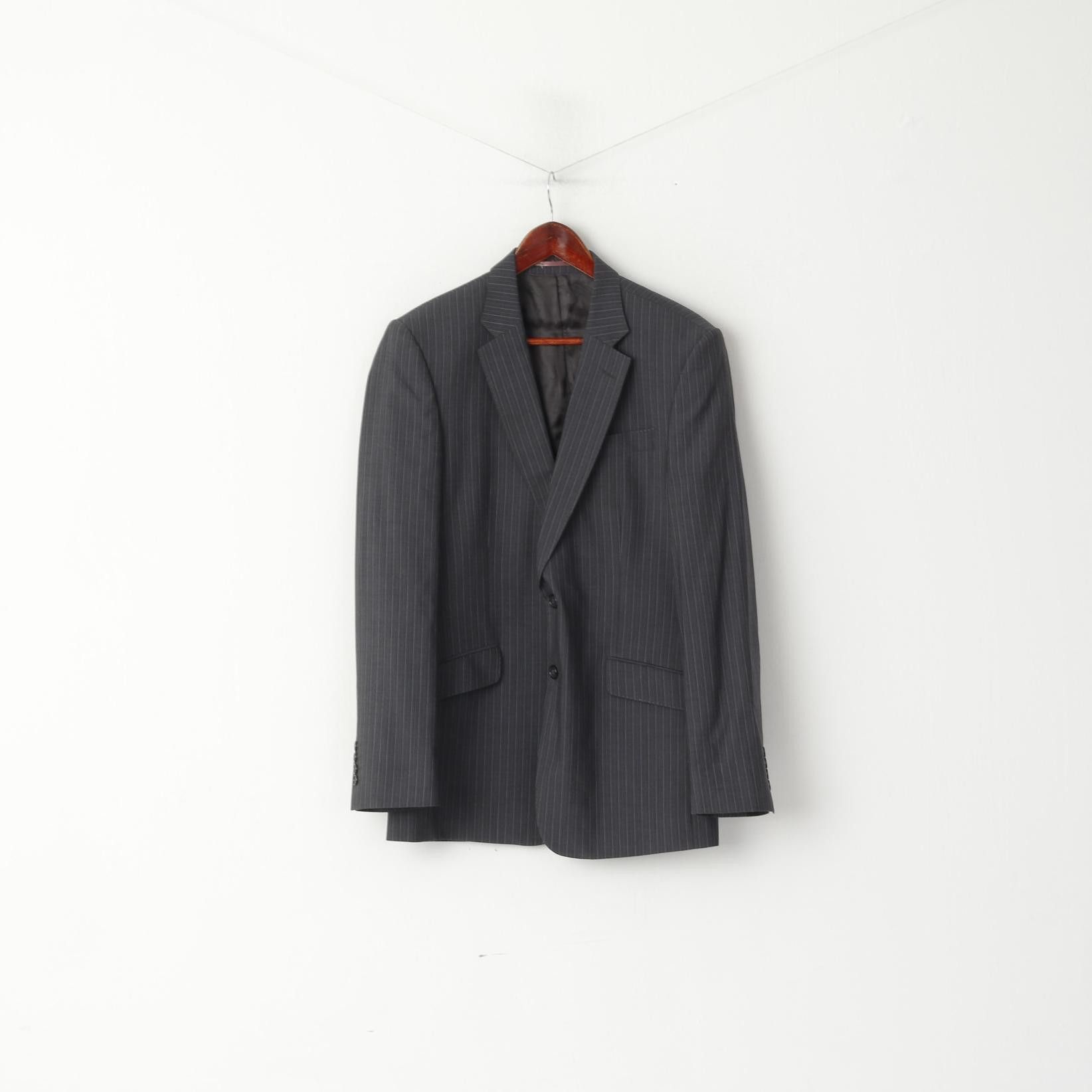 Jaeger Jaeger Men 40 50 Blazer Graphite Wool 2425 Size 40R - 2 Thumbnail
