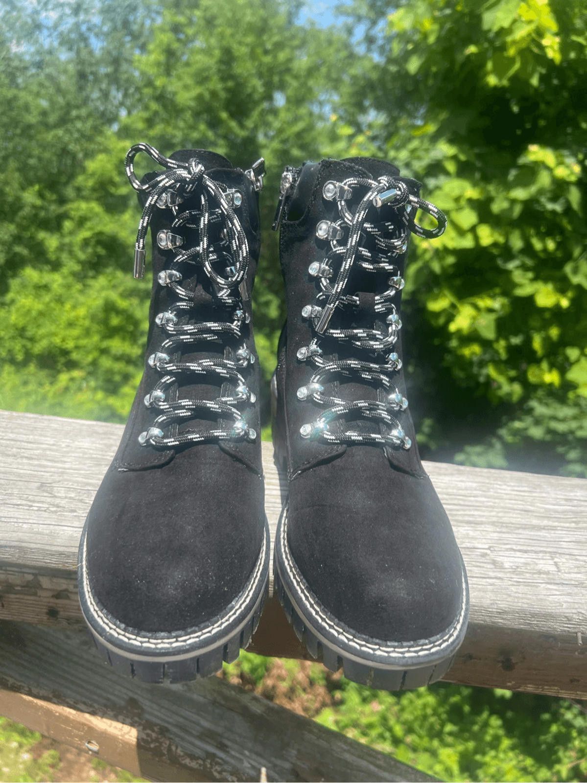 Designer JLO Jennifer Lopez Combat Boots, Women's Sz 9 Black NWB Size US 9 / IT 39 - 7 Thumbnail
