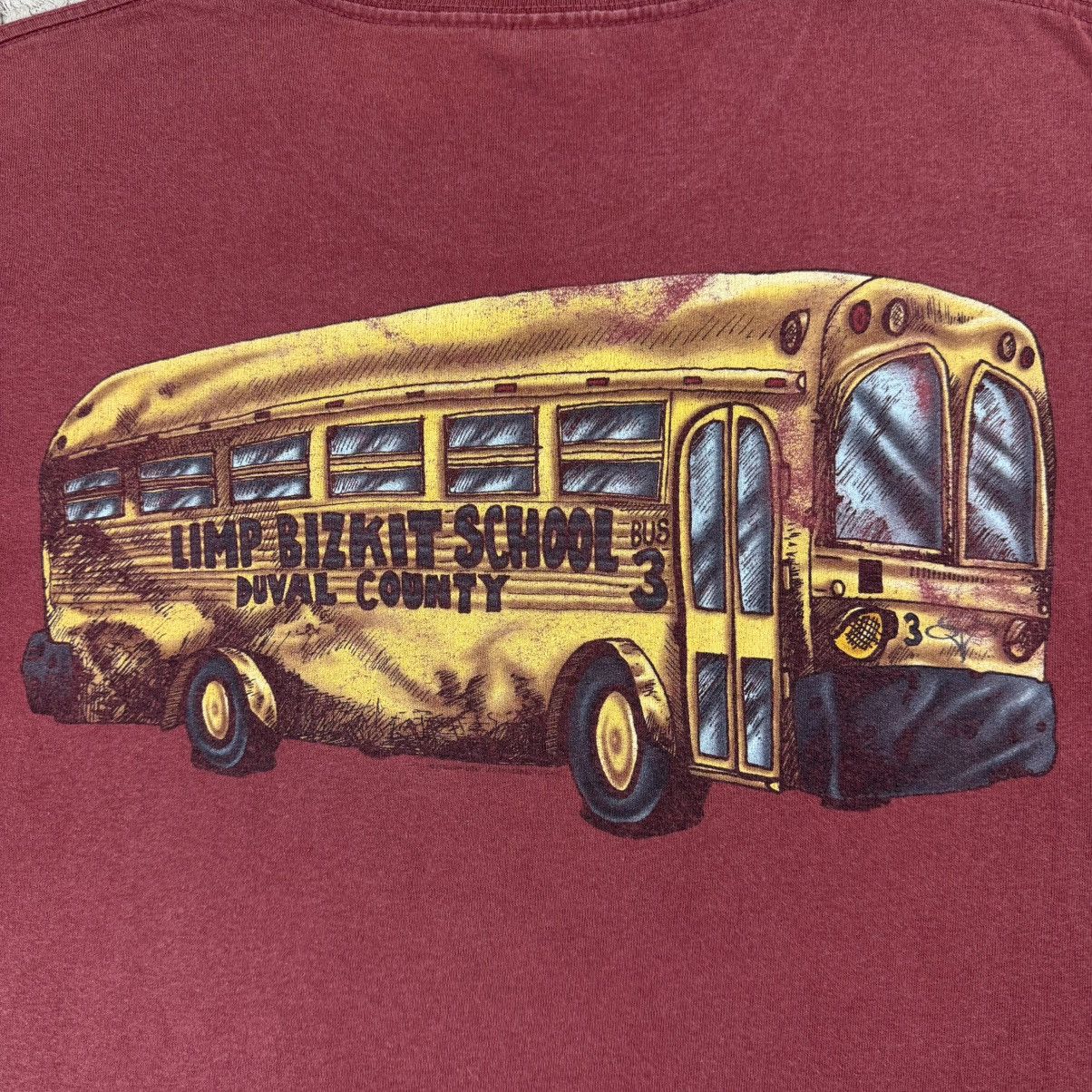 Band Tees Vintage 90s Limp Bizkit Duval Country School Bus T-shirt Size US L / EU 52-54 / 3 - 6 Thumbnail