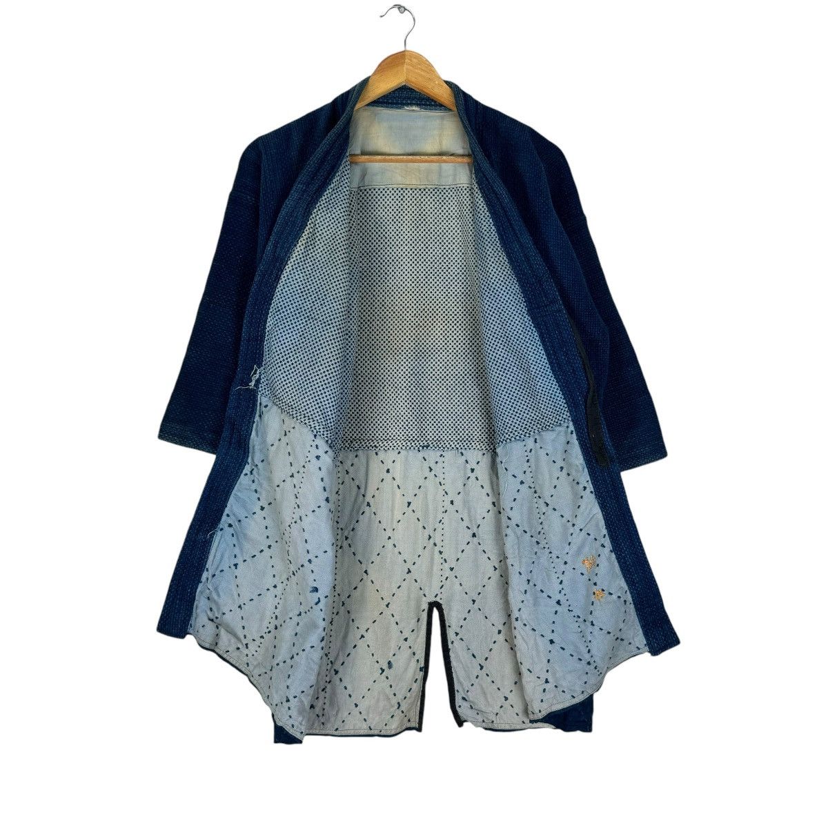 Indigo × Japanese Brand × Kiriko Made 🌟Indigo Noragi Sashiko Kendo Era Boro Size US M / EU 48-50 / 2 - 6 Thumbnail