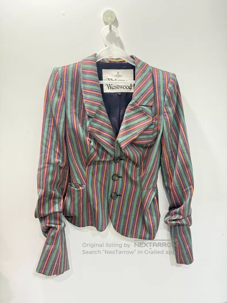 Vivienne Westwood Vivienne Westwood Candy-Colored Drunkard Striped Suit Set Size S / US 4 / IT 40 - 1 Thumbnail