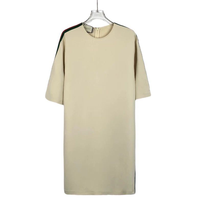 Gucci GucciBeige side striped webbing round-neck short-sleeved dr Size XS / US 0-2 / IT 36-38 - 1 Thumbnail