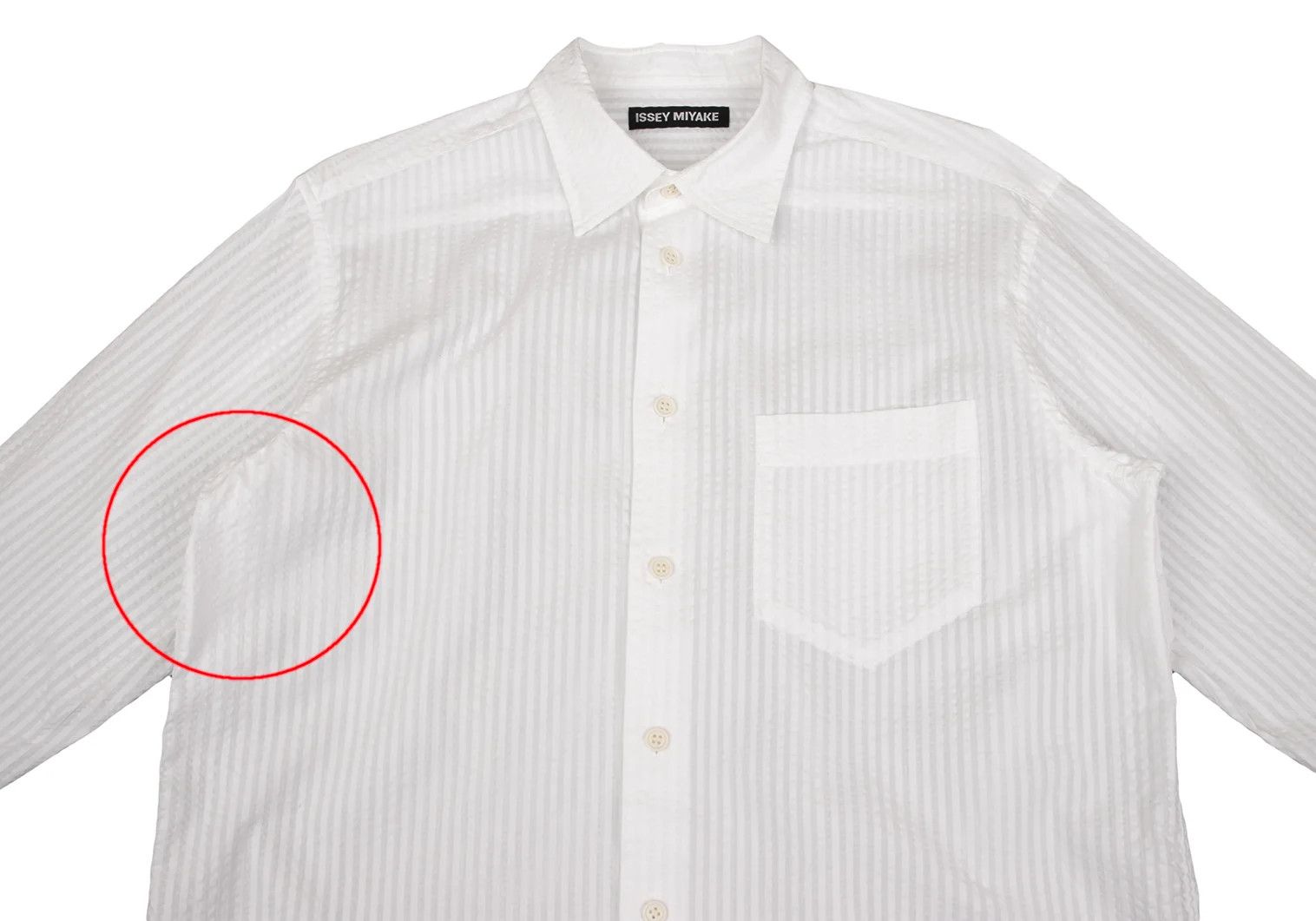 Issey Miyake Long Sleeve 3D Stripe Shirt in White Size US M / EU 48-50 / 2 - 2 Thumbnail