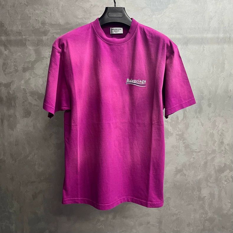 Balenciaga Balenciaga Pink cola classic logo tie-dyed embroidered shor Size US XXS / EU 40 - 1 Thumbnail