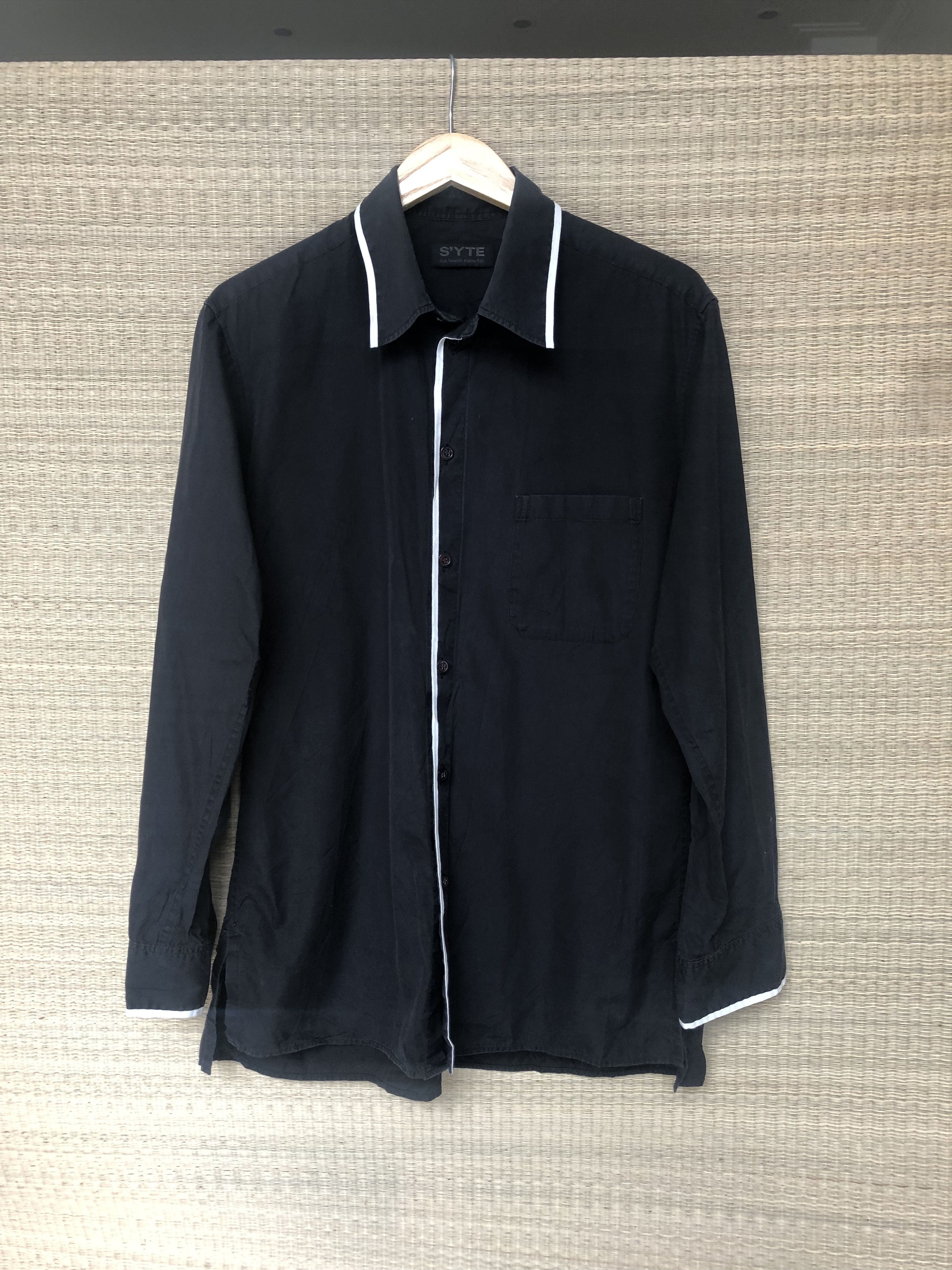 Y's for Men black with white pipping shirt Size US M / EU 48-50 / 2 - 2 Thumbnail