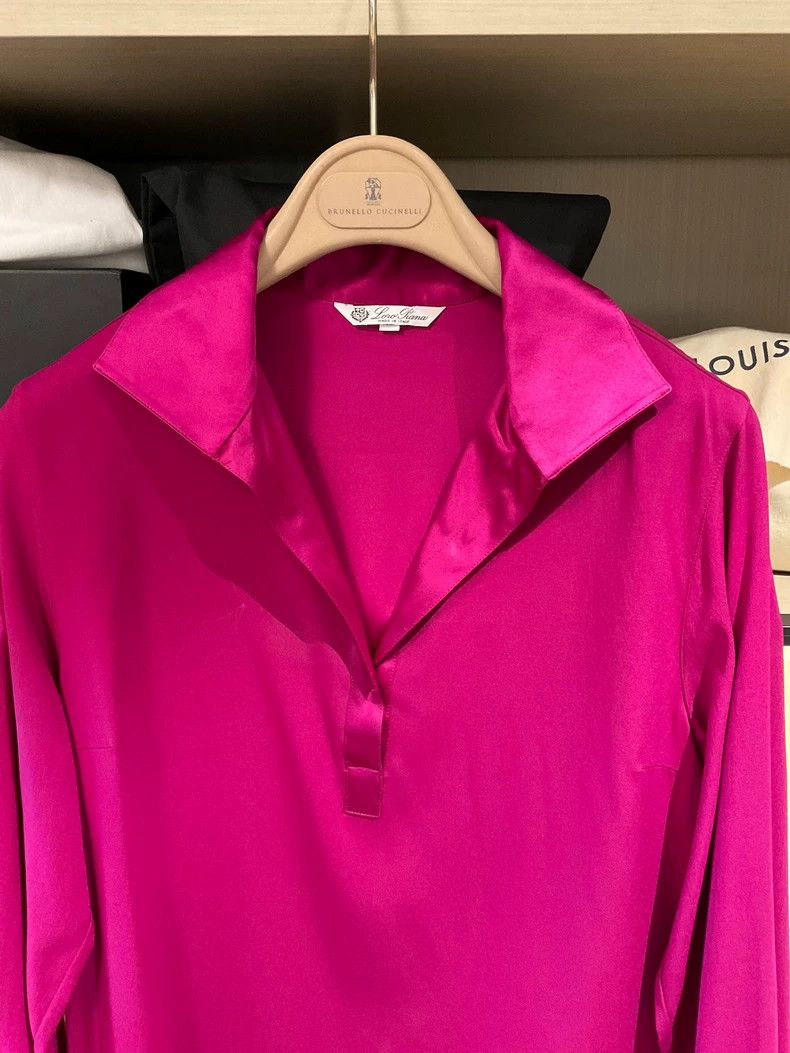 Loro Piana Loro Piana Rose red heavy silk shirt Size S / US 4 / IT 40 - 2 Thumbnail