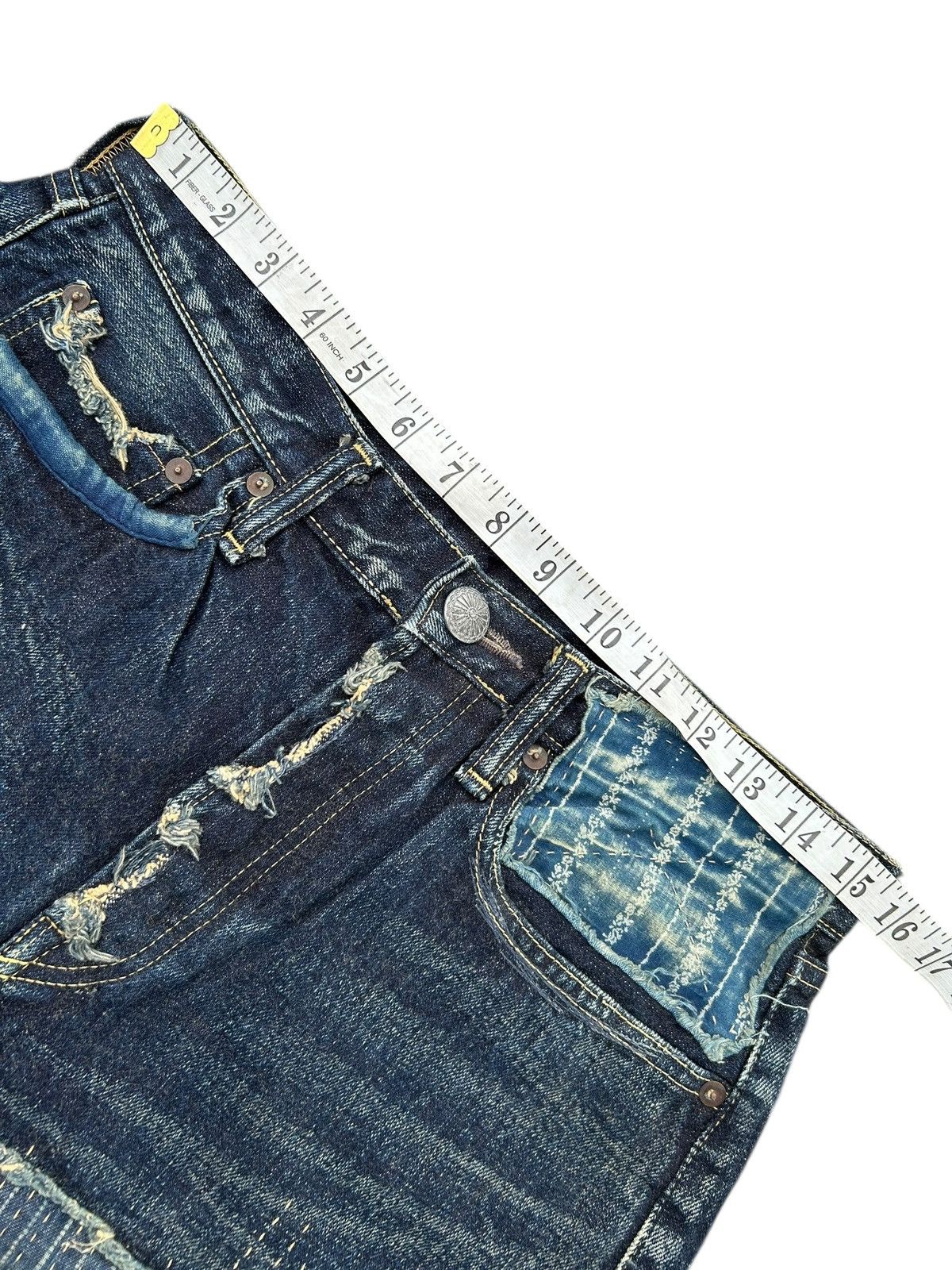 Kapital Kapital Kountry BORO Selvedge Denim Shorts (Kiro Hirata) Size US 31 - 19 Thumbnail