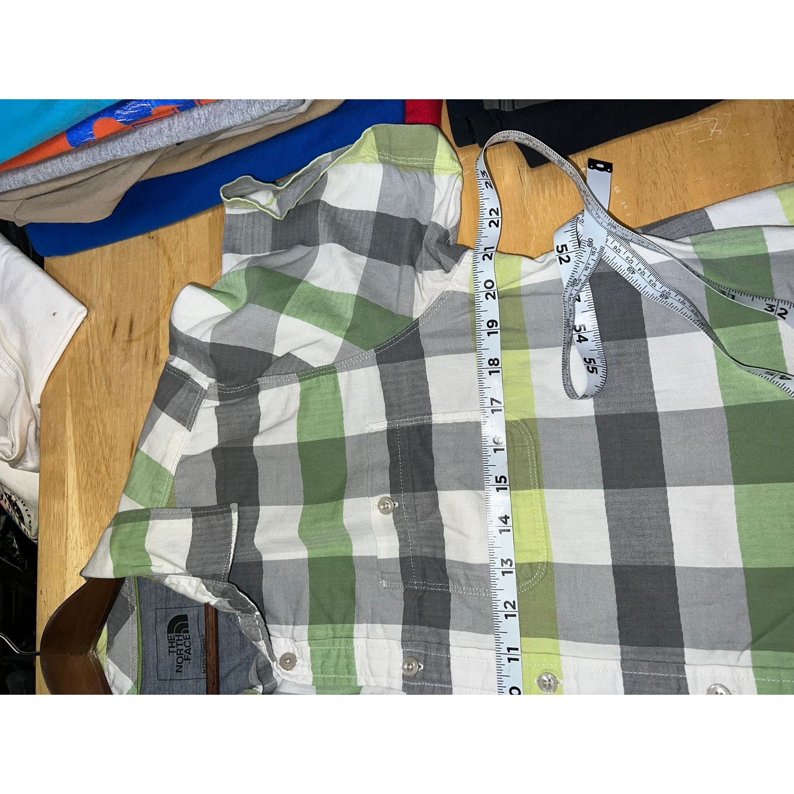 The North Face The North Face Button Up Shirt Green Gray White Tee Large Size US L / EU 52-54 / 3 - 8 Thumbnail