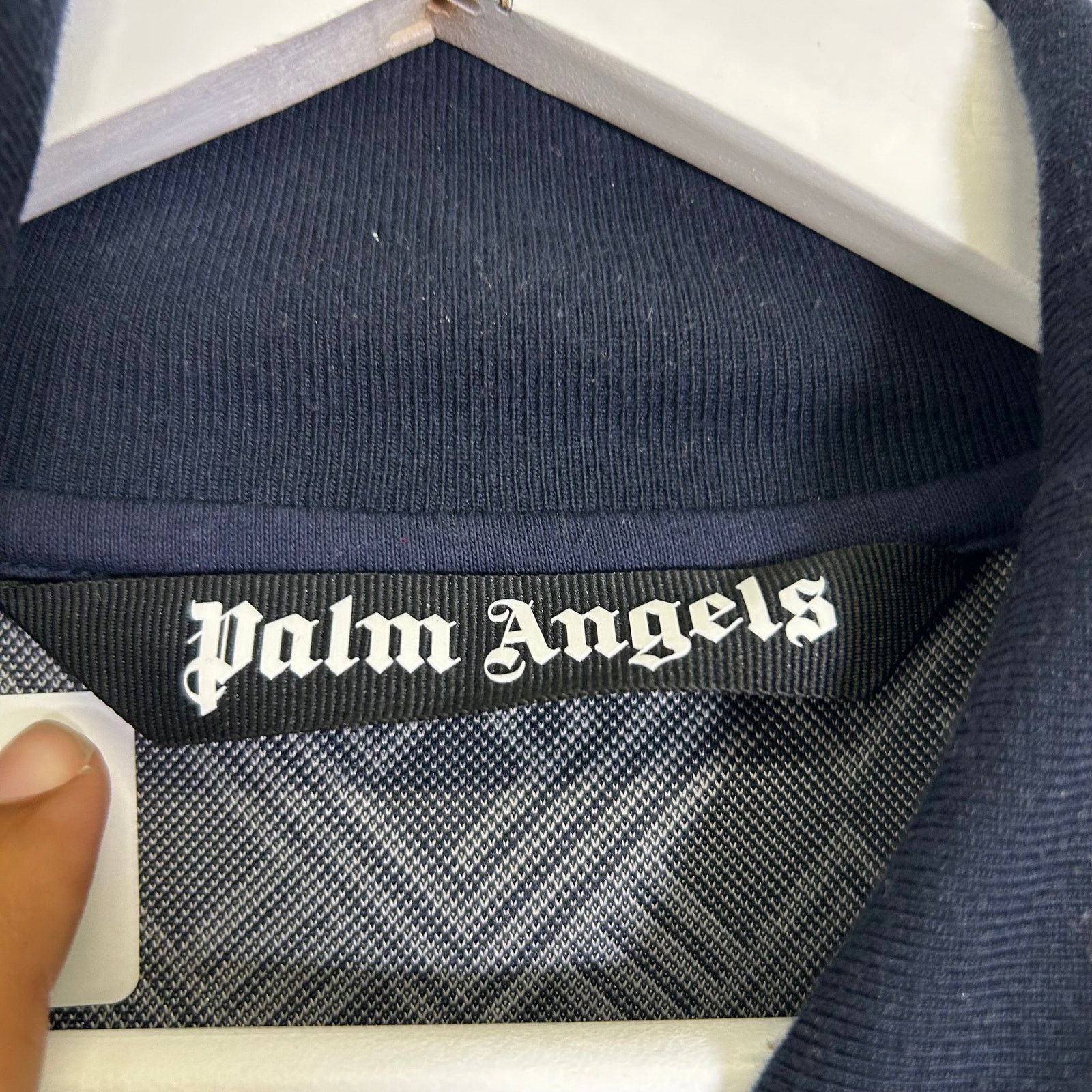 Palm Angels Palm Angels Navy Squared Art Deco Track Jacket Size M Size US M / EU 48-50 / 2 - 3 Thumbnail