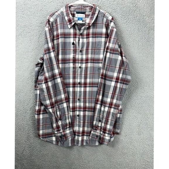Vintage VINTAGE Columbia Shirt Men XLT Tall Grey Red Plaid Button Up Long Sleeve 100% Cotton NEW Size US XL / EU 56 / 4 - 3 Thumbnail