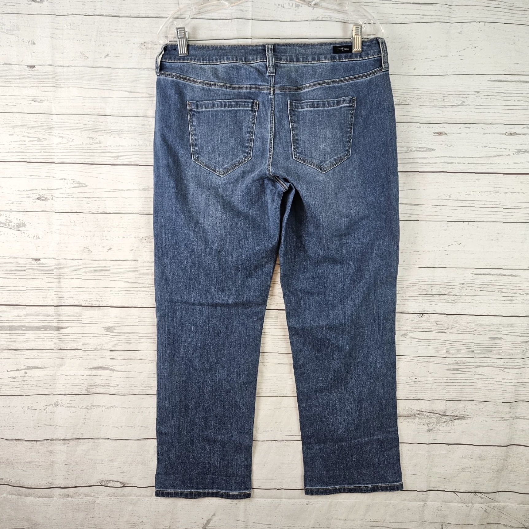 Vintage Liverpool Jeans Womens Sz 10 Blue Distressed Crop Boyfriend Mid Rise Size 32" / US 10 / IT 46 - 3 Thumbnail