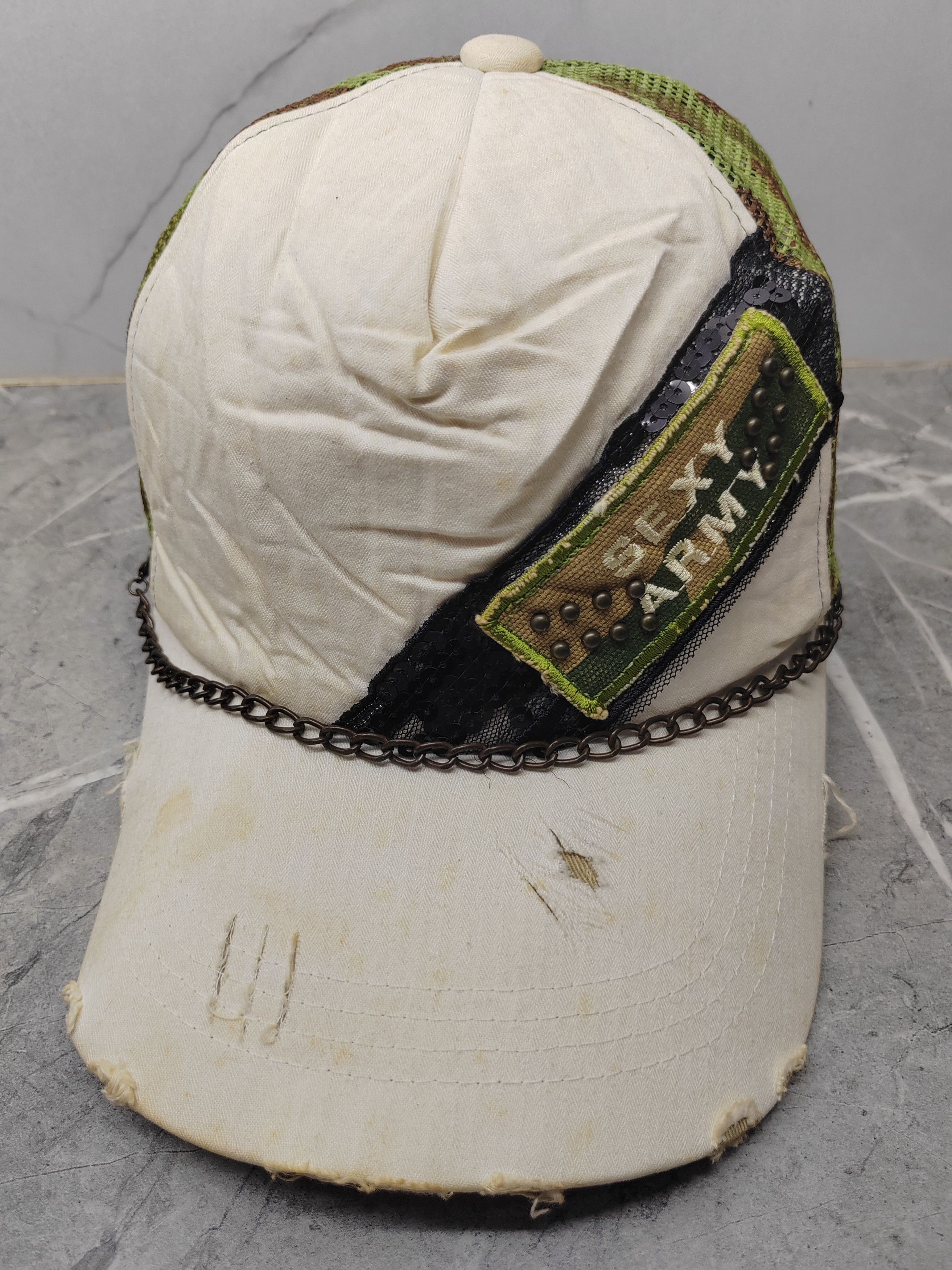Japanese Brand Vintage Sexy Army Camo Distressed Style Cap Hat Size ONE SIZE - 1 Thumbnail