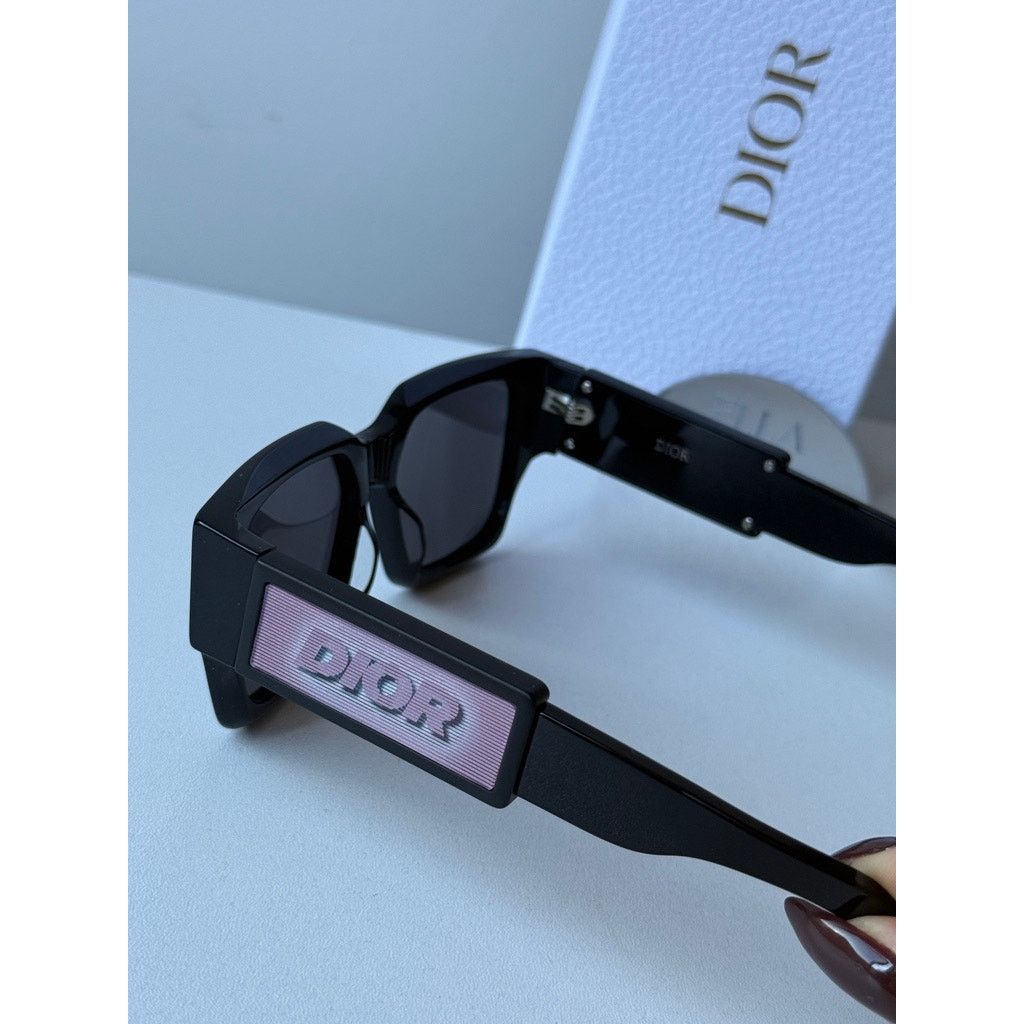 Dior NEW Dior CD SU Sunglasses in Black Holographic Pink Logo Size ONE SIZE - 12 Thumbnail