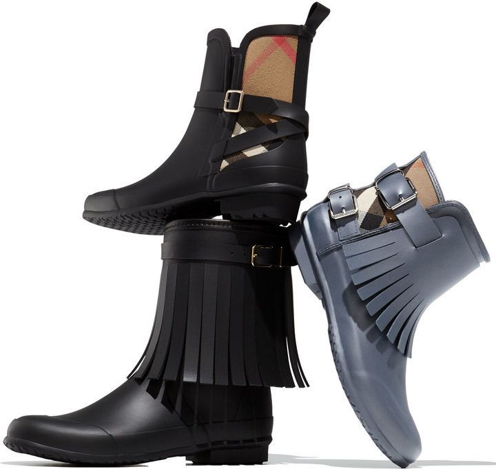 Burberry Rare Burberry mid-calf fringe rain boots 40EU Size US 10 / IT 40 - 3 Thumbnail