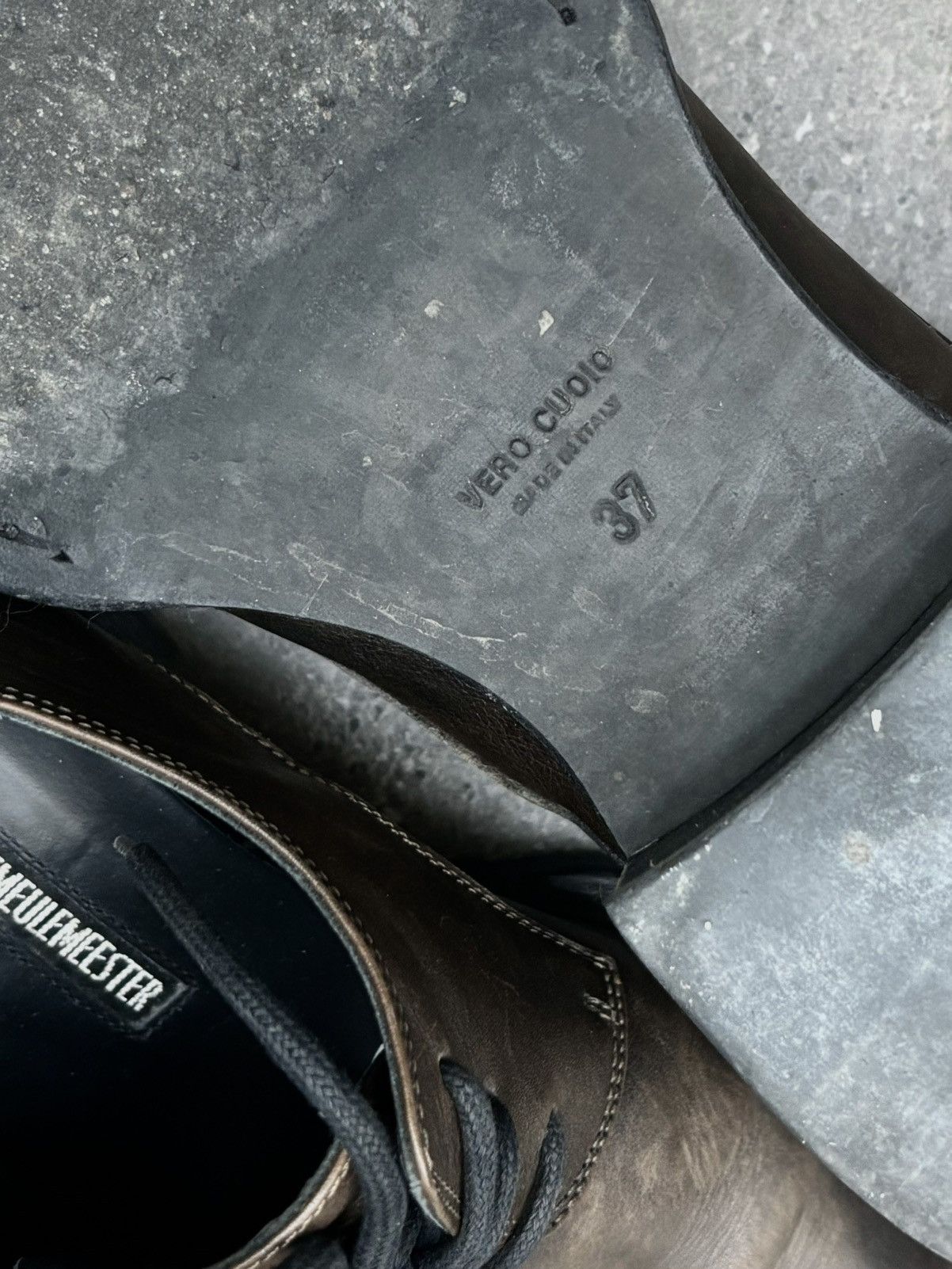Ann Demeulemeester Ann Demeulemeester | Tea-Core Leather Distressed Derby Shoes Size US 7 / IT 37 - 5 Thumbnail