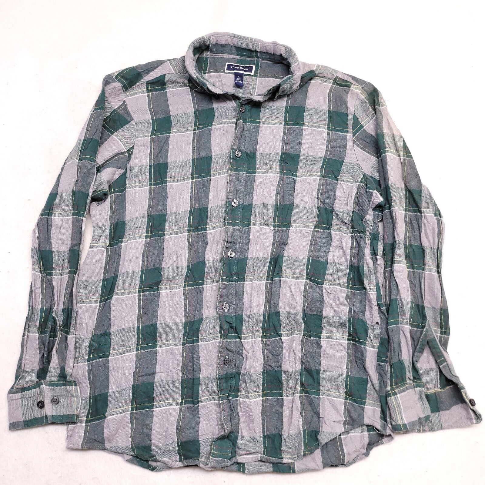 Club Room Club Room Baffalo Check Flannel Shirt Mens Size L Gray Green Size US L / EU 52-54 / 3 - 2 Thumbnail