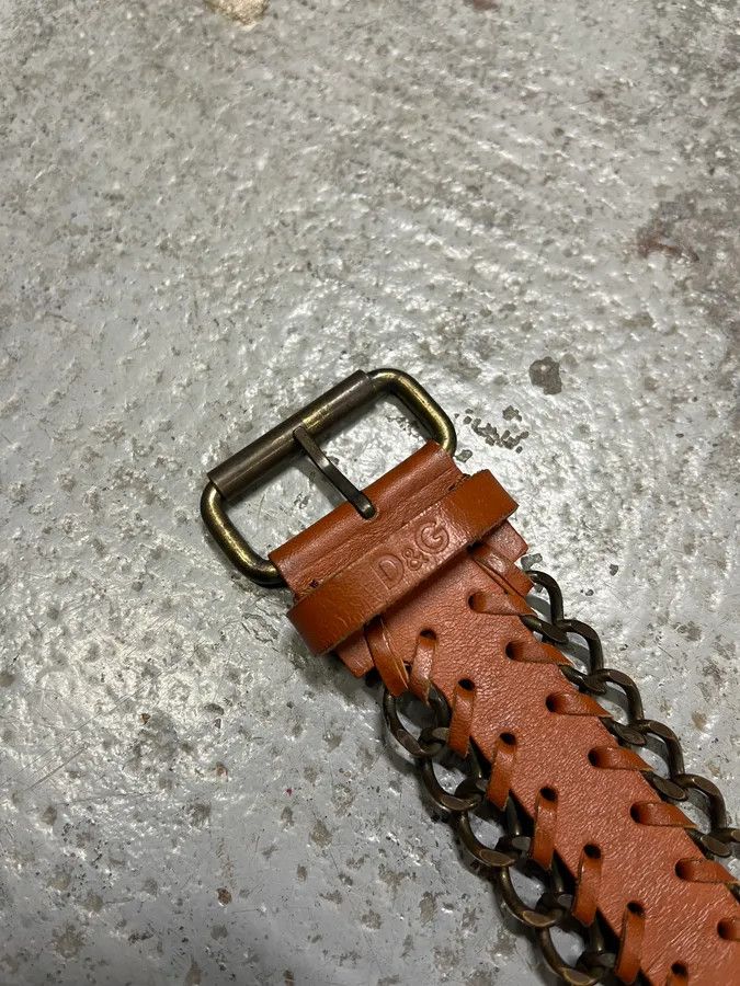 Dolce & Gabbana 2000s Dolce & Gabbana Brown Leather Metallic Armband Size ONE SIZE - 6 Thumbnail