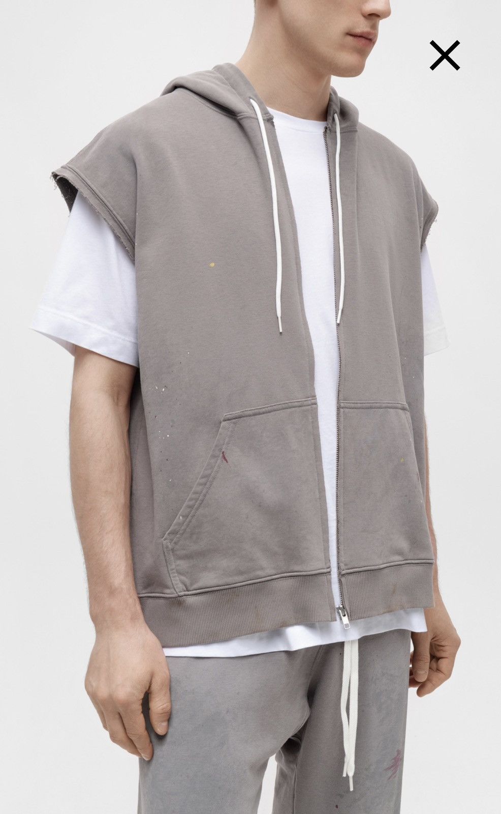 Maison Margiela Maison Margiela Paint-Splatter Sleeveless Zip Hoodie Size US L / EU 52-54 / 3 - 1 Thumbnail