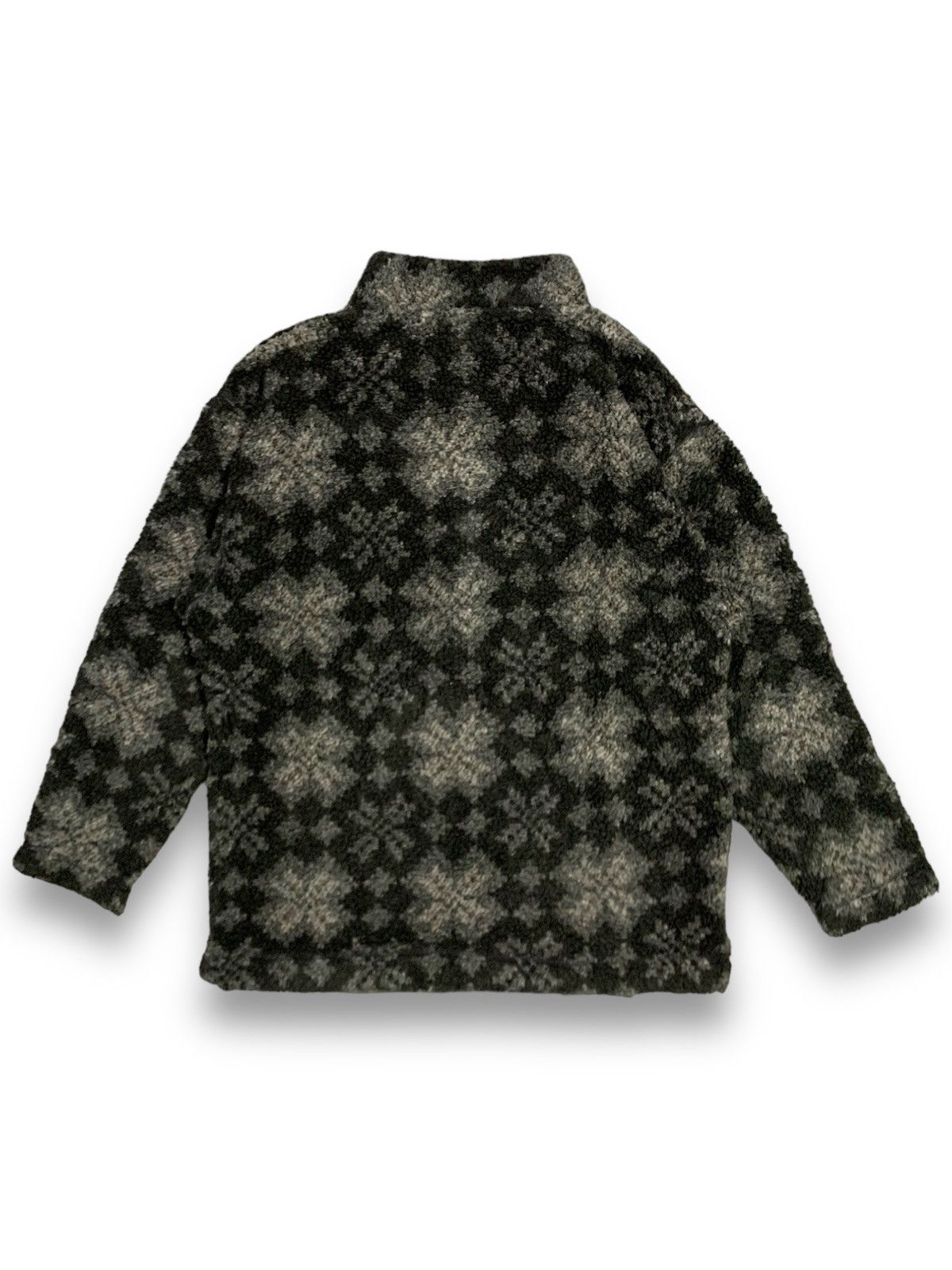 L.L. Bean Vintage 80s L.L.Bean Half Button Snowflake Fleece Sweatshirt Size US M / EU 48-50 / 2 - 2 Thumbnail
