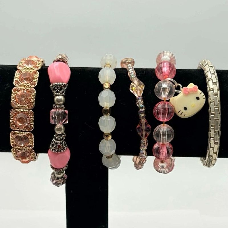 Other Pink Beaded Hello Kitty Bracelet Bundle Size ONE SIZE - 1 Thumbnail